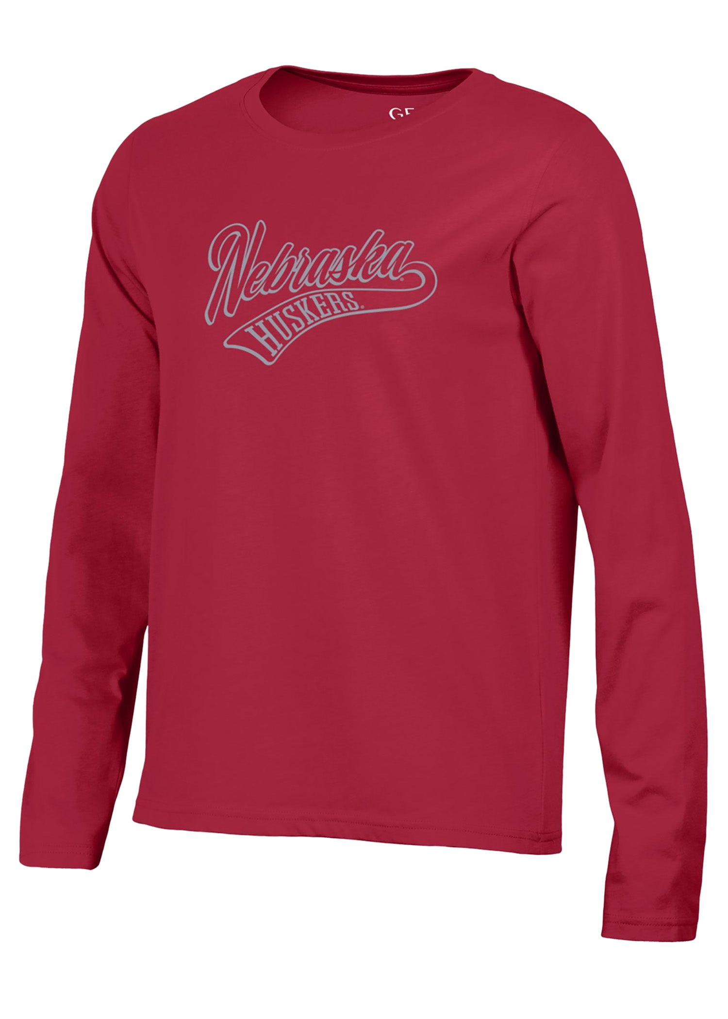 Red Shiny Script Long Sleeve Tee - Nebraska Cornhuskers