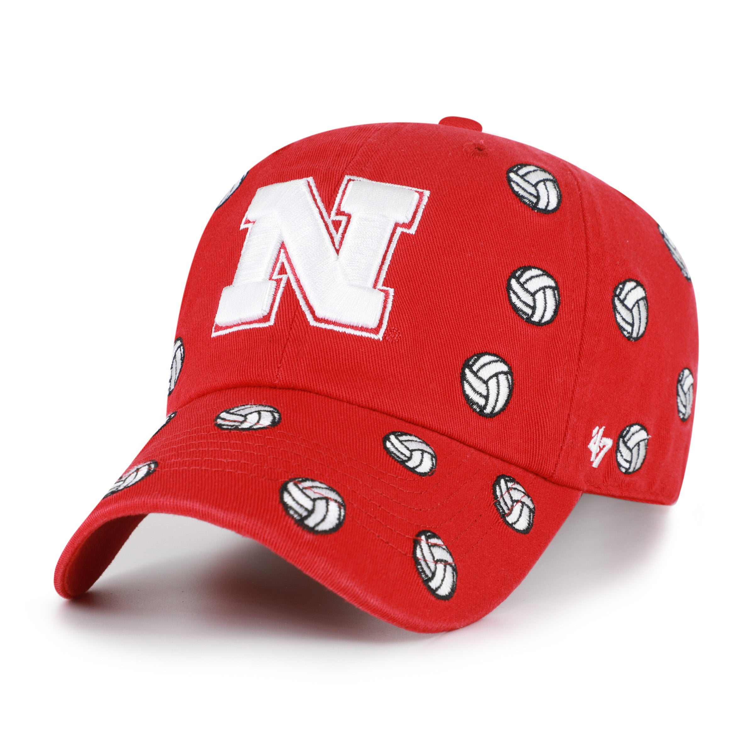 Women's Red Volleyball Confetti '47 Clean Up Hat, Curved Bill, Strapback - Nebraska Cornhuskers