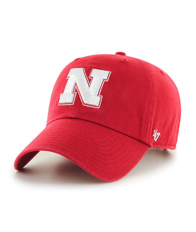 Red '47 Clean Up Hat, Curved Bill, Strapback - Nebraska Cornhuskers