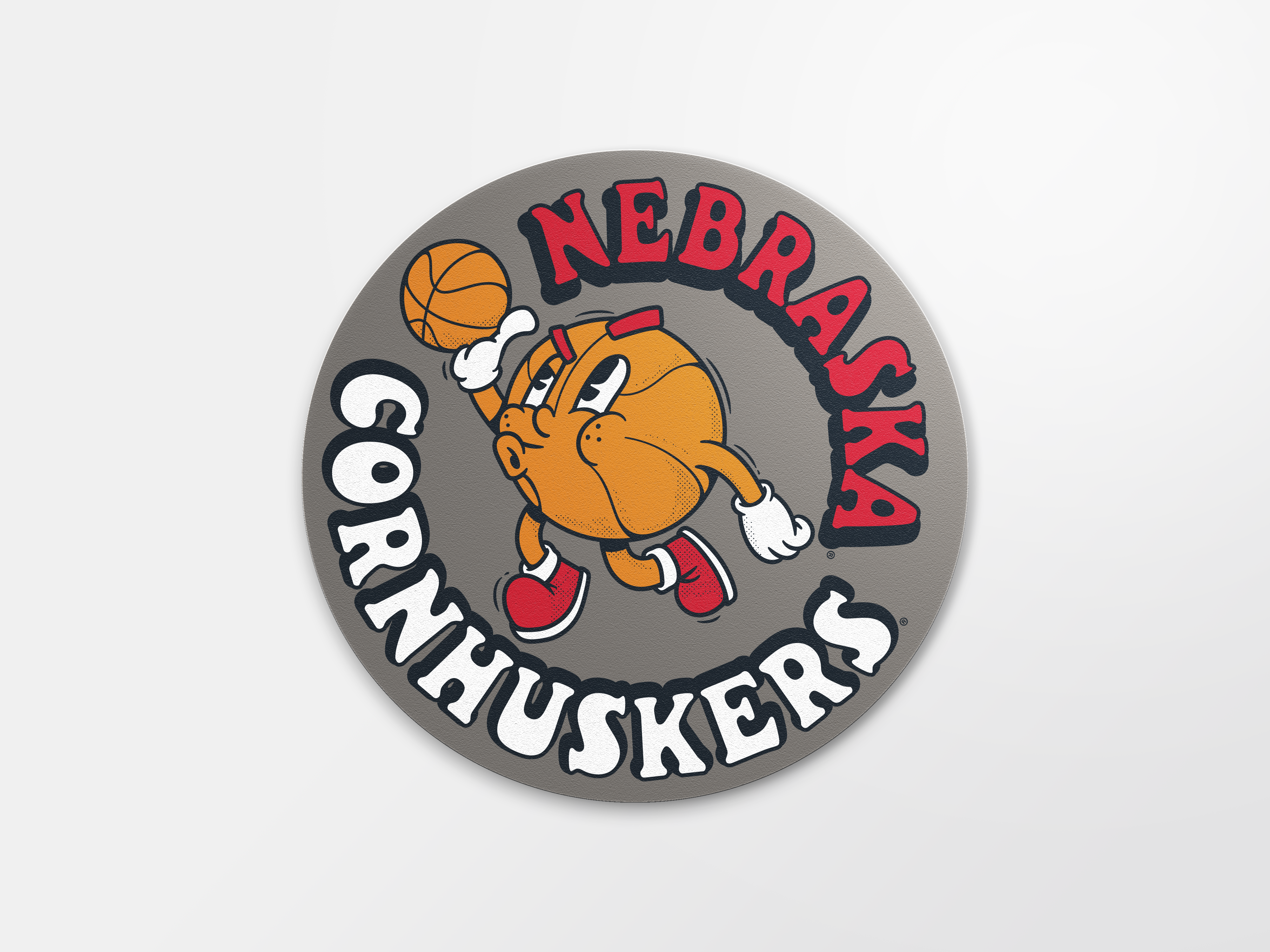 Rugged Basketball Shooting Hoops Sticker - Medium - Nebraska Cornhuskers