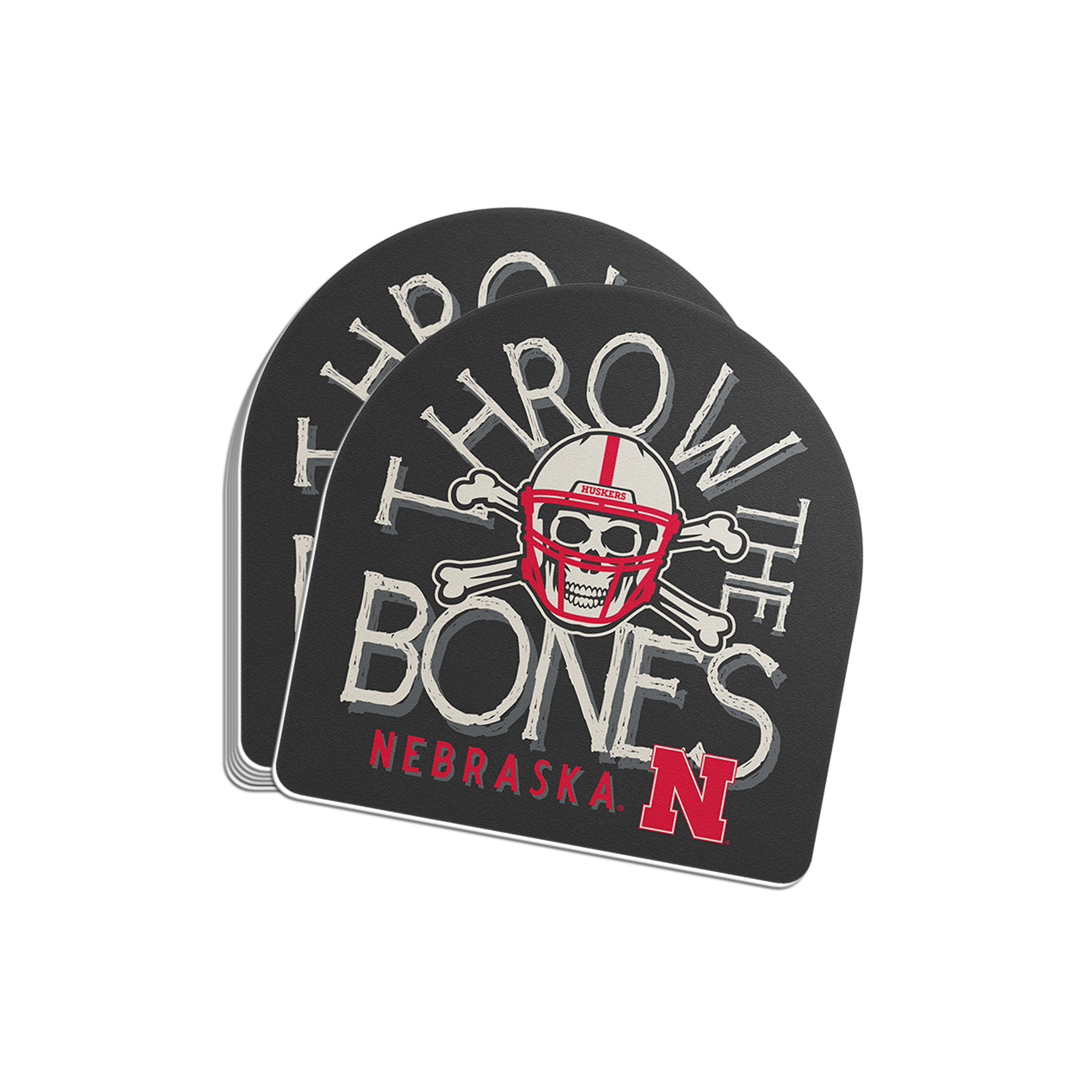 Rugged Throw the Bones Arch Sticker - Medium - Nebraska Cornhuskers