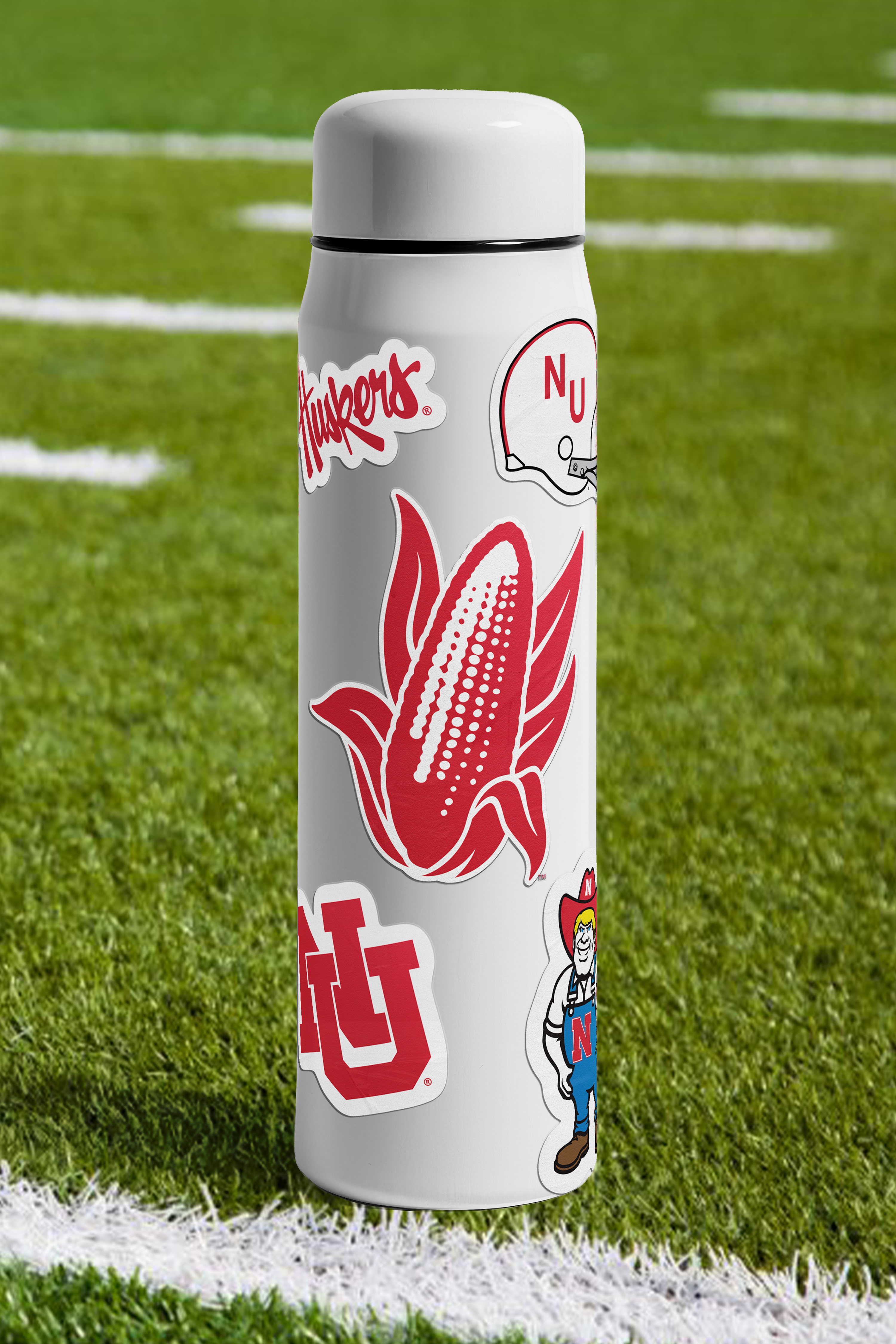 Rugged Vintage Corn Sticker - Large - Nebraska Cornhuskers