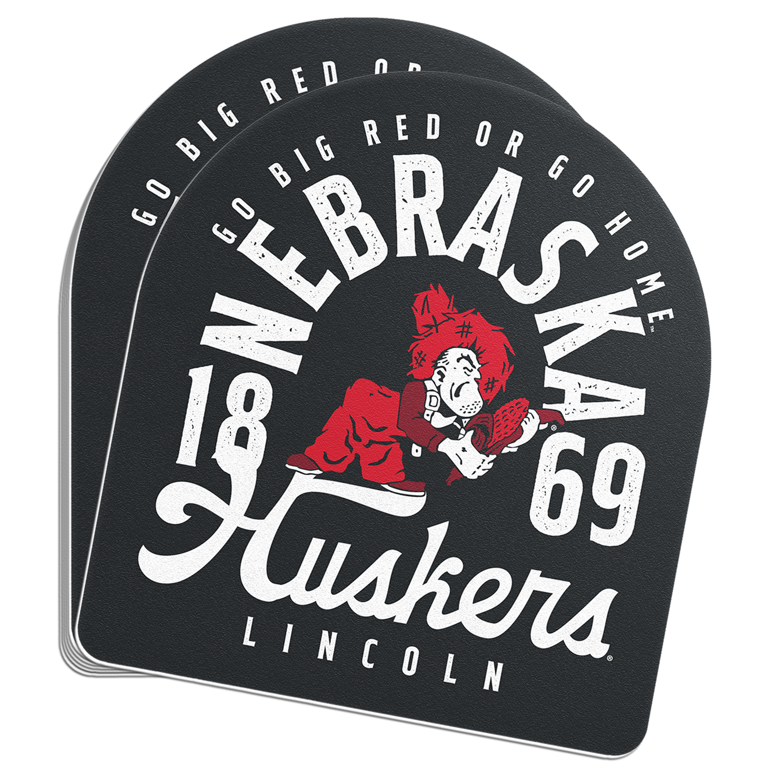 Rugged Vintage Cowboy Arch Sticker - Large - Nebraska Cornhuskers