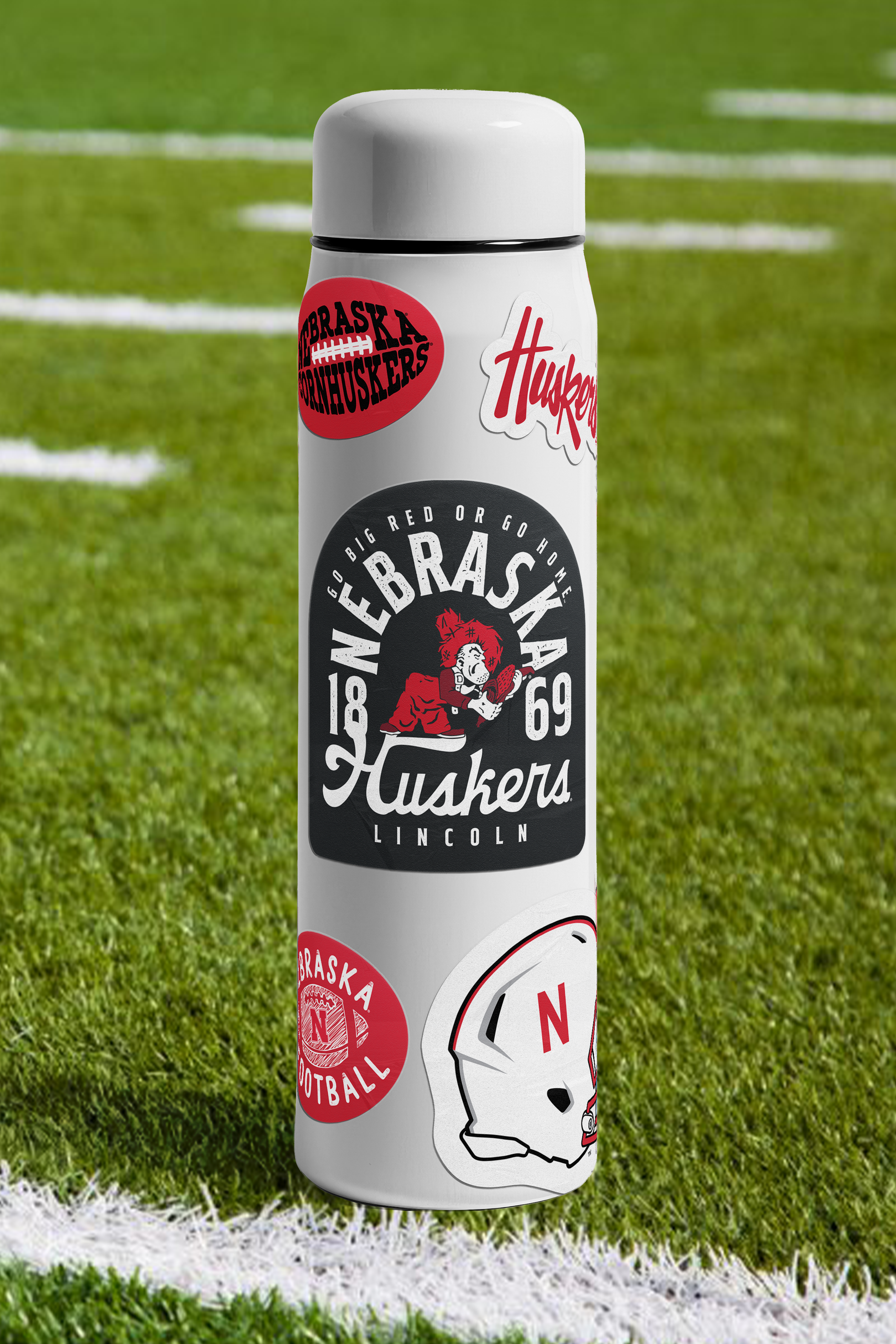 Rugged Vintage Cowboy Arch Sticker - Large - Nebraska Cornhuskers