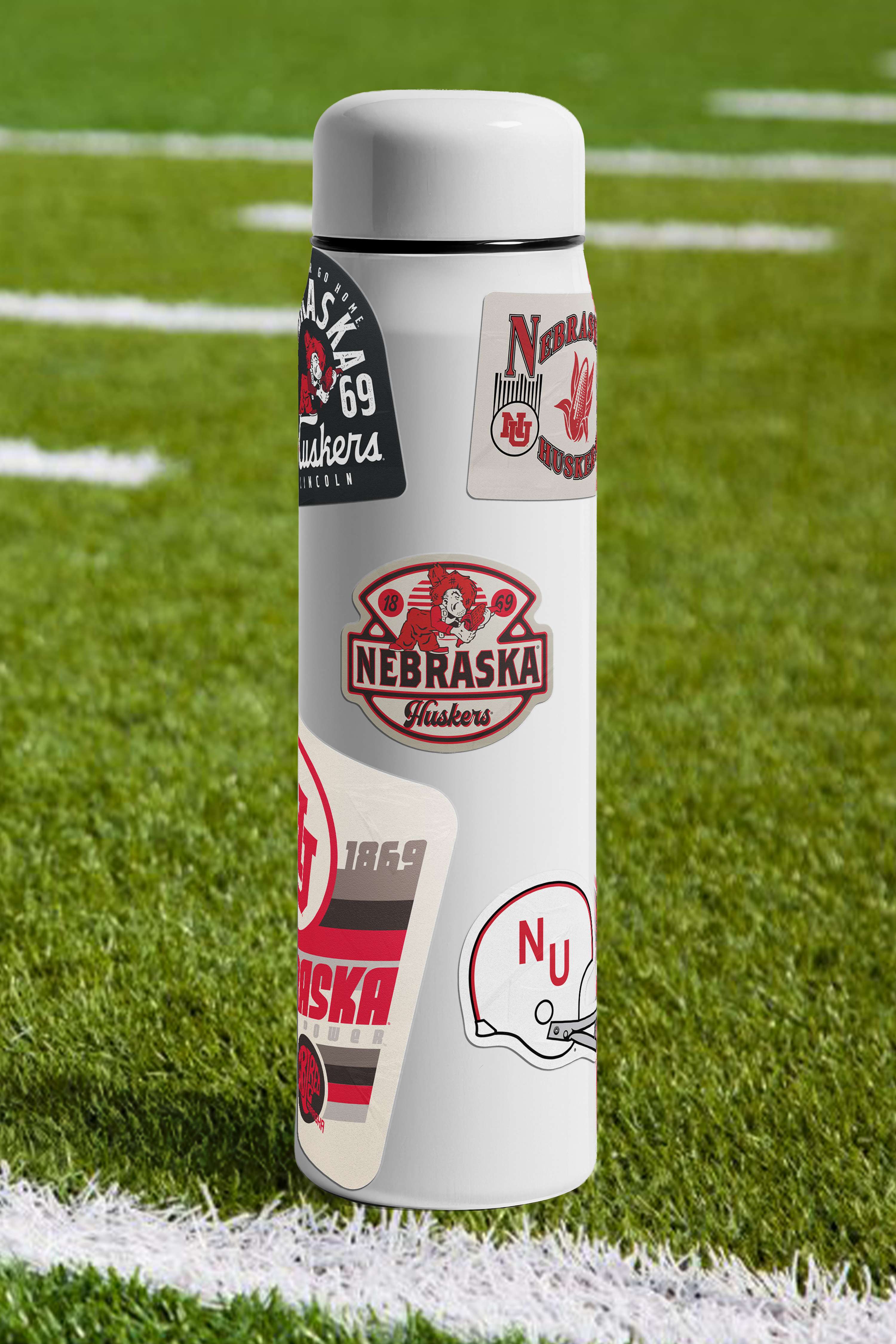 Rugged Vintage Harry Husker Sticker - Medium - Nebraska Cornhuskers