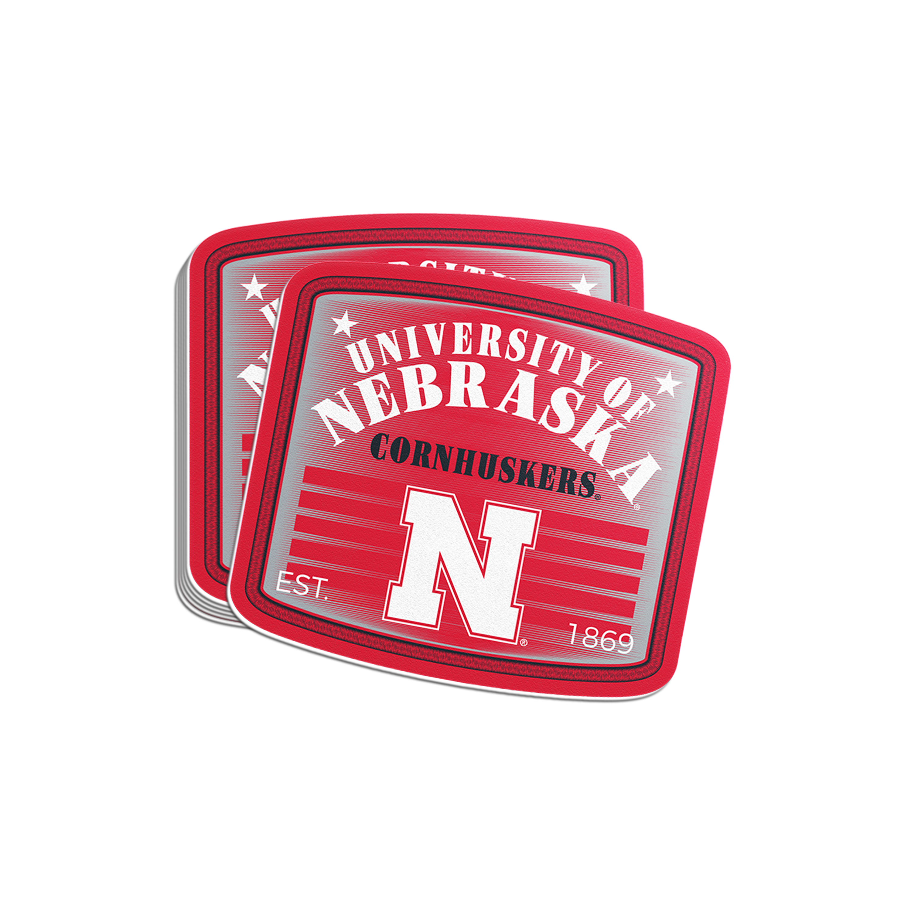 Rugged Western Distressed Sticker - Medium - Nebraska Cornhuskers