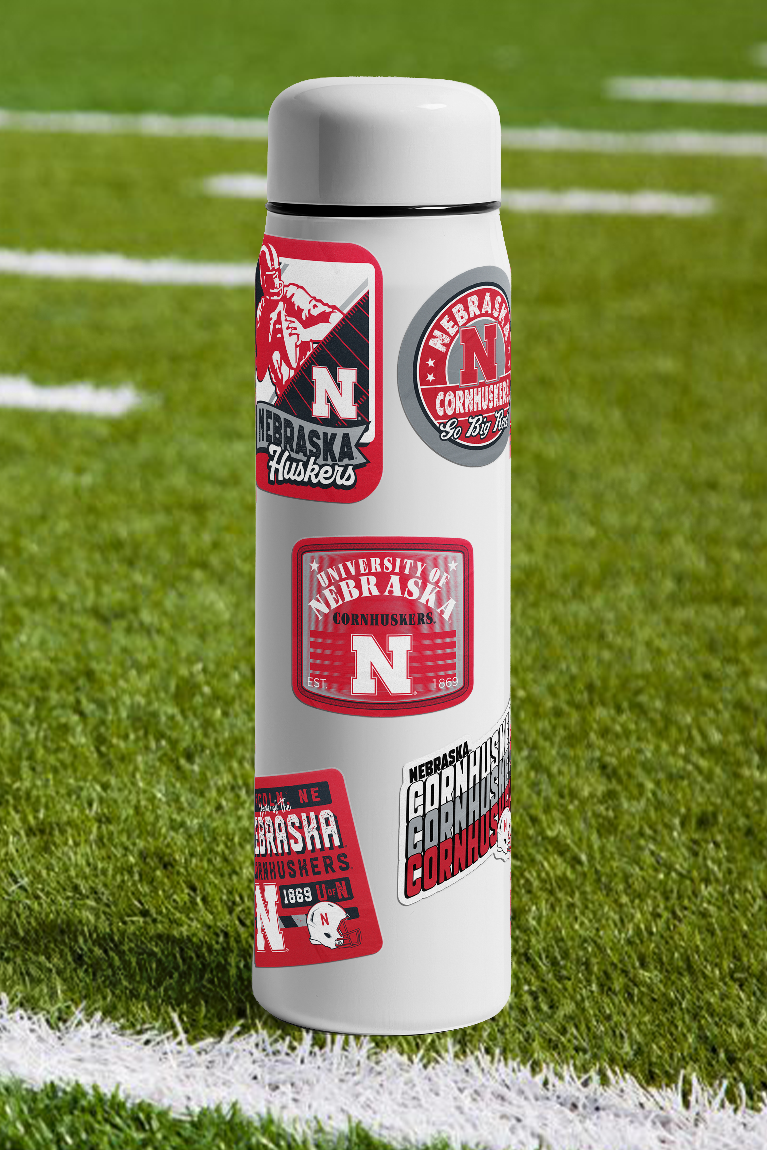 Rugged Western Distressed Sticker - Medium - Nebraska Cornhuskers