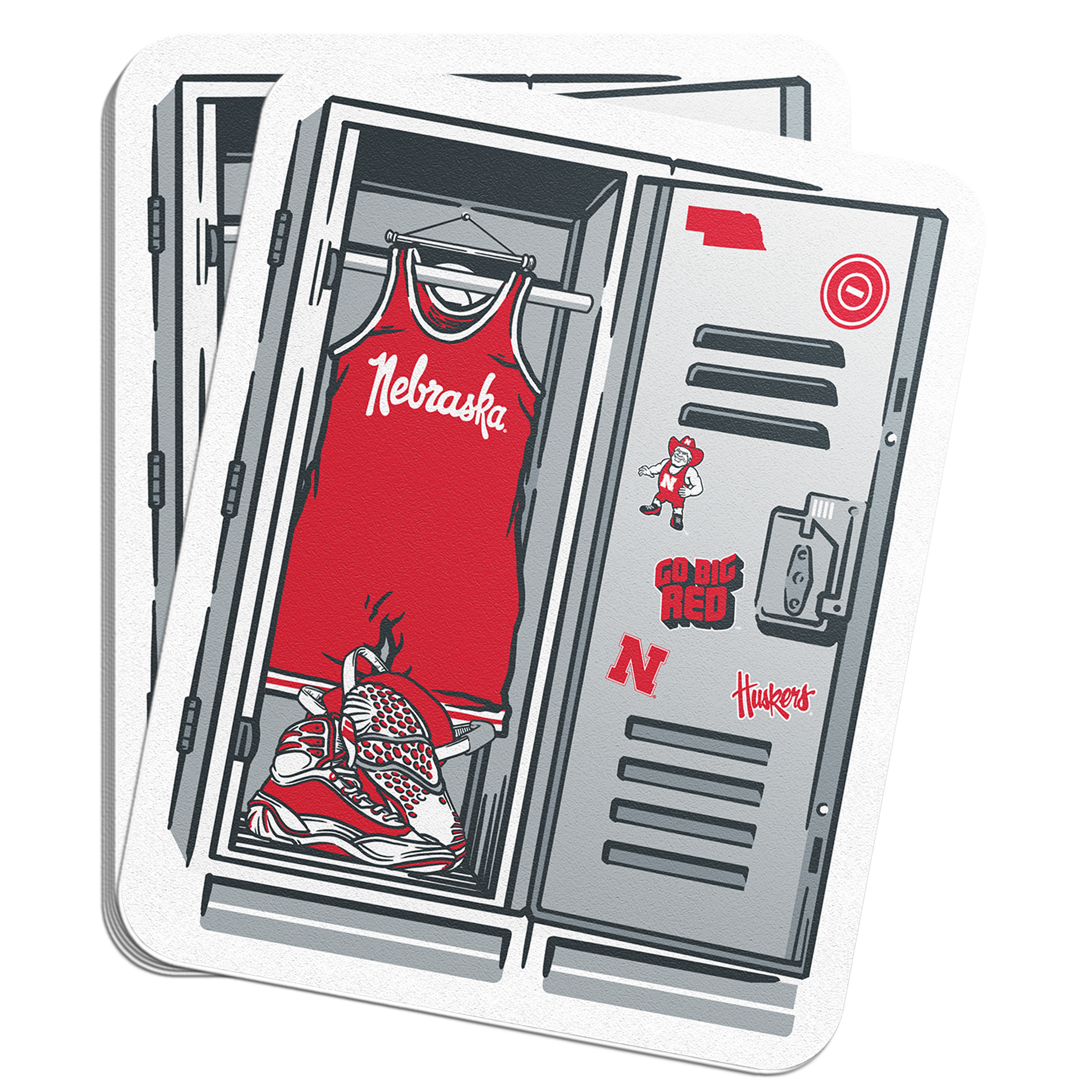 Rugged Wrestling Locker Sticker - Large - Nebraska Cornhuskers