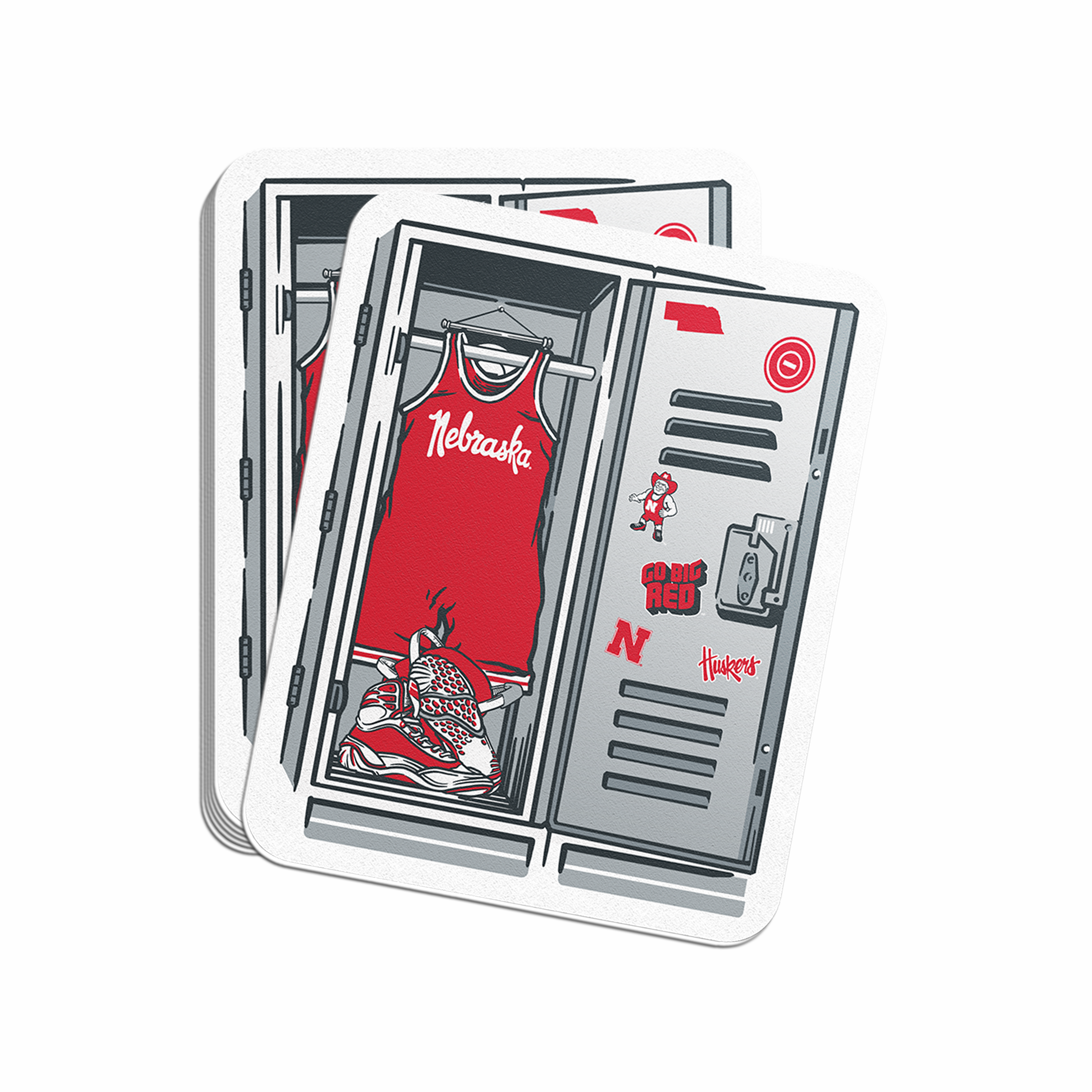 Rugged Wrestling Locker Sticker - Medium - Nebraska Cornhuskers