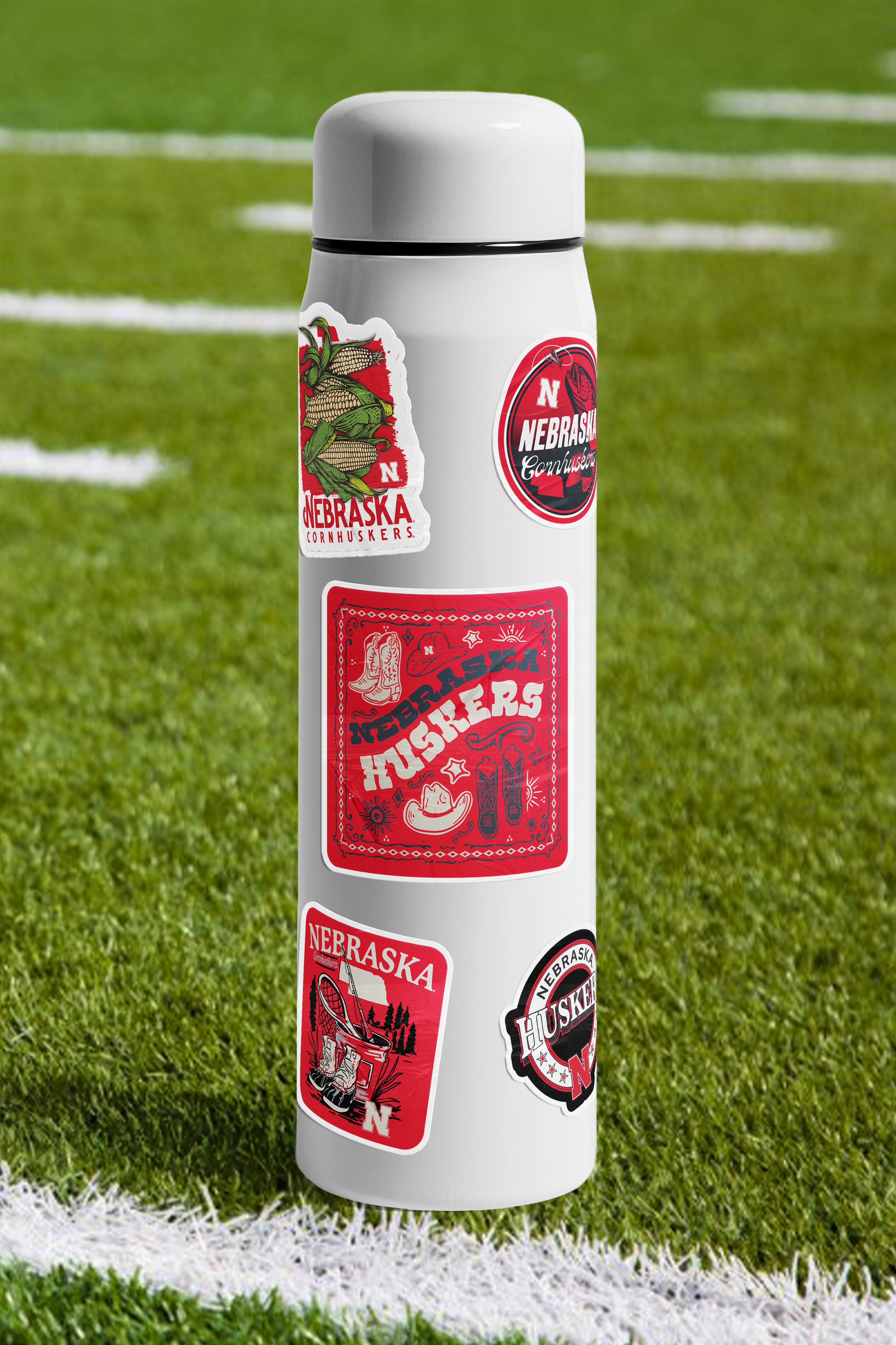 Rugged Bandana Sticker - Large - Nebraska Cornhuskers