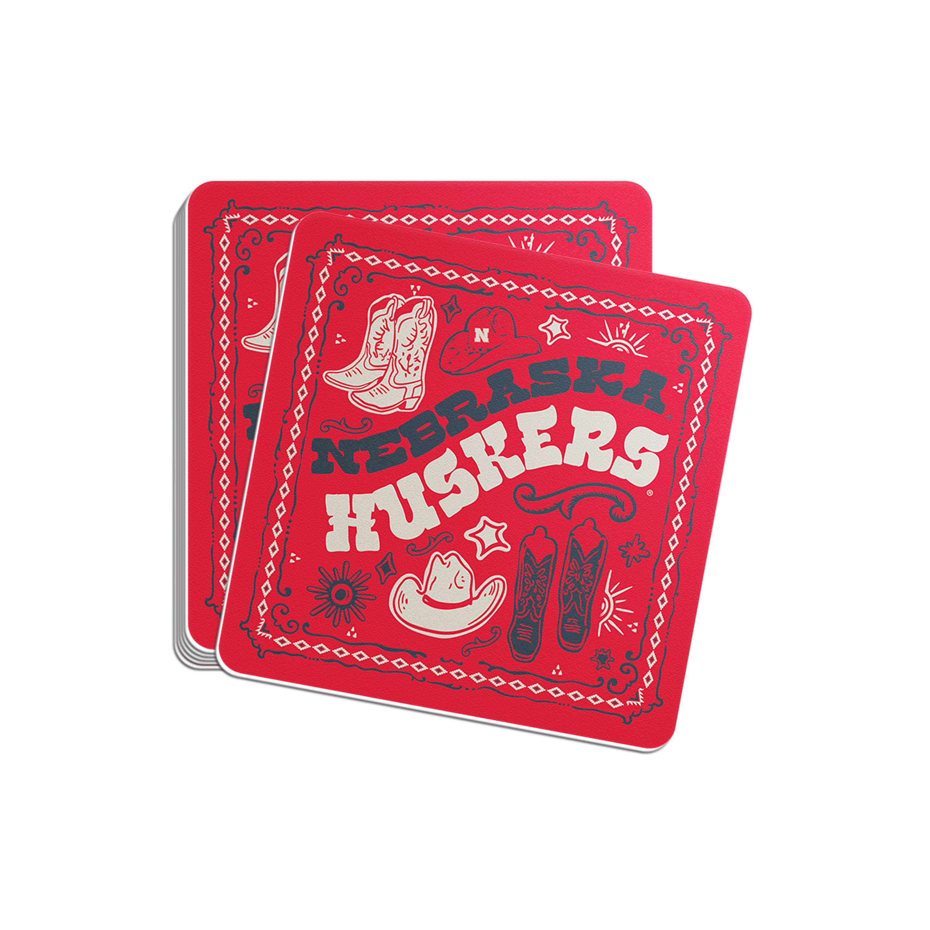 Rugged Bandana Sticker - Medium - Nebraska Cornhuskers