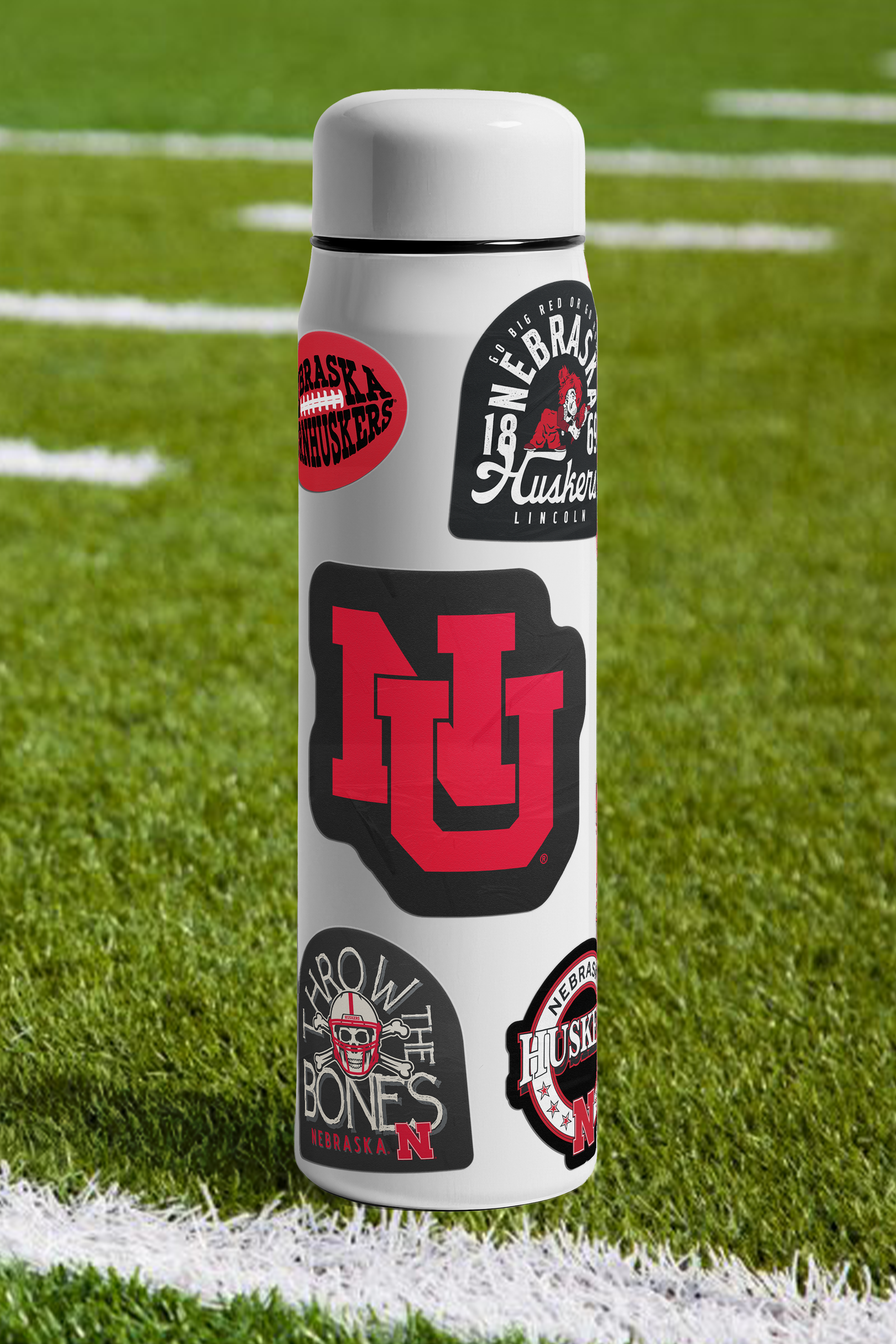 Rugged Black NU Sticker - Large - Nebraska Cornhuskers