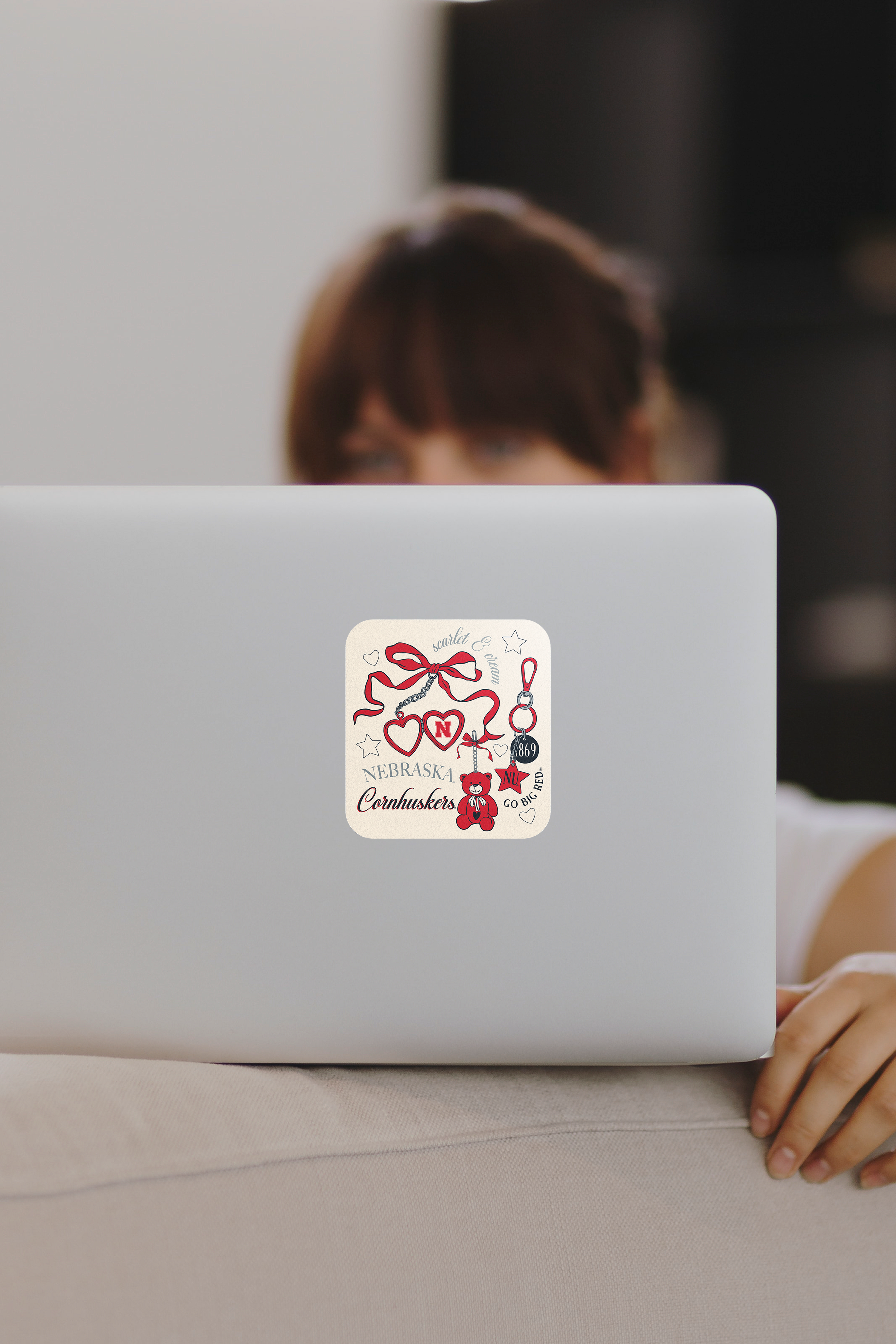 Rugged Charmed Sticker - Medium - Nebraska Cornhuskers