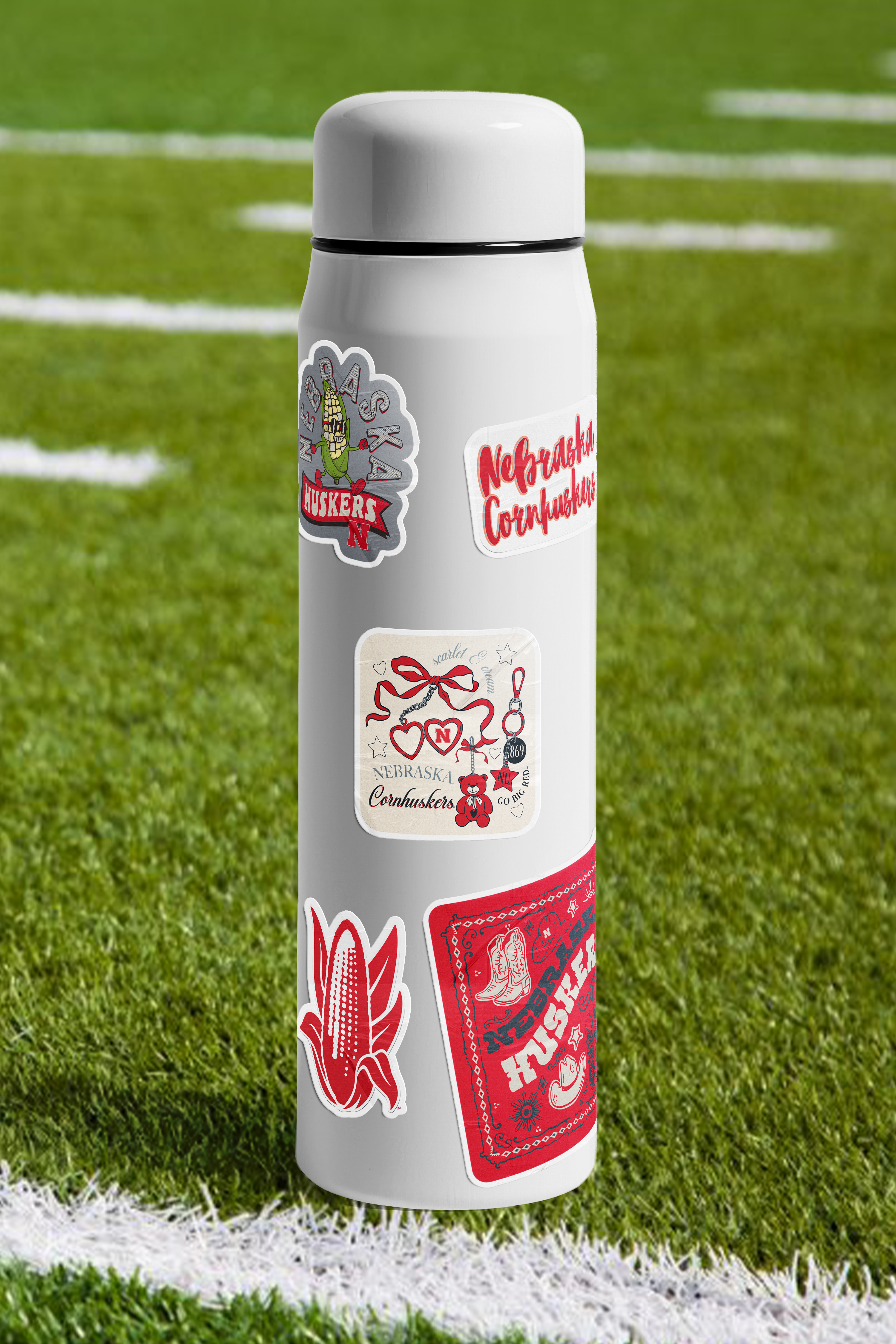 Rugged Charmed Sticker - Medium - Nebraska Cornhuskers