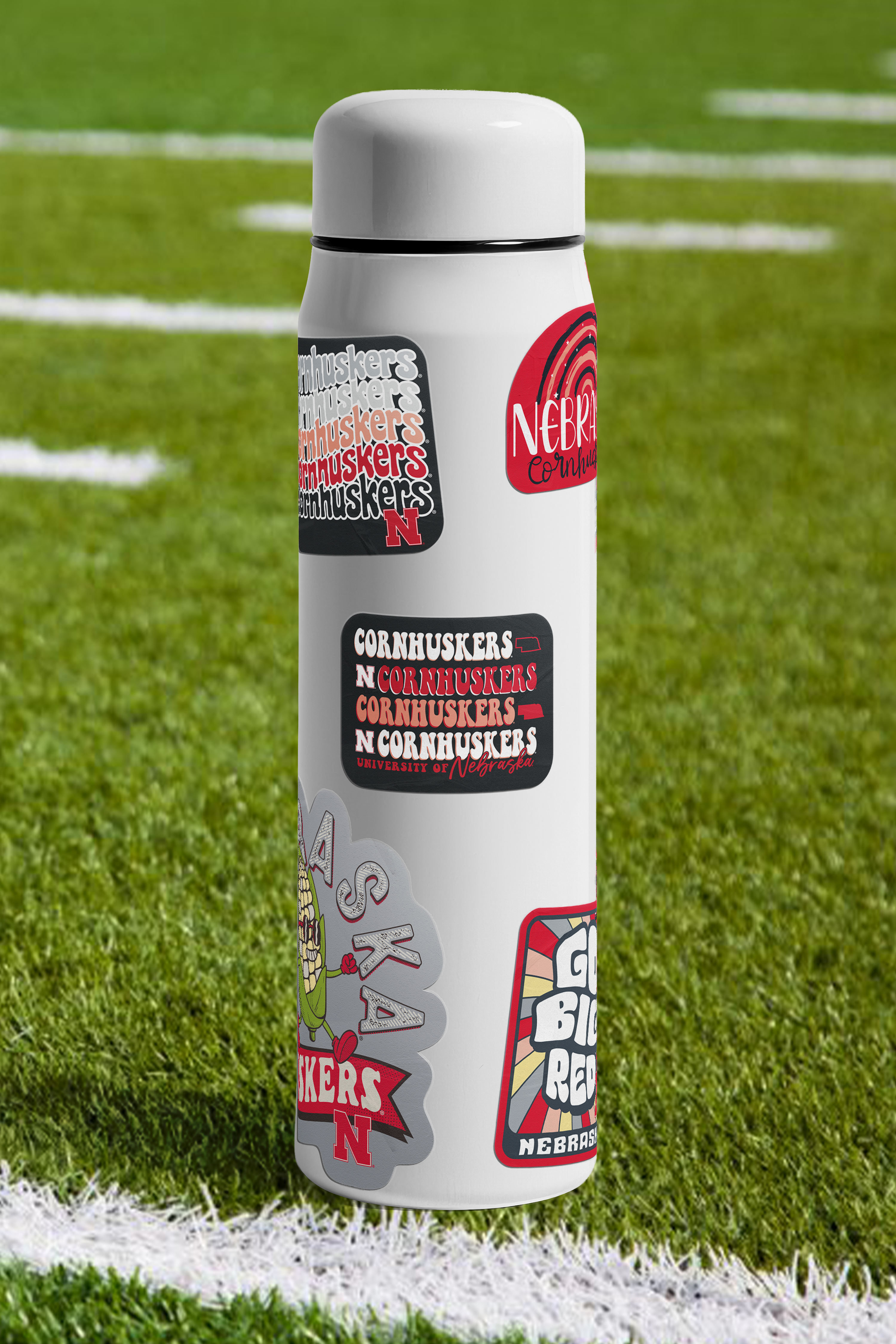 Rugged Cornhuskers Groovy Sticker - Medium - Nebraska Cornhuskers