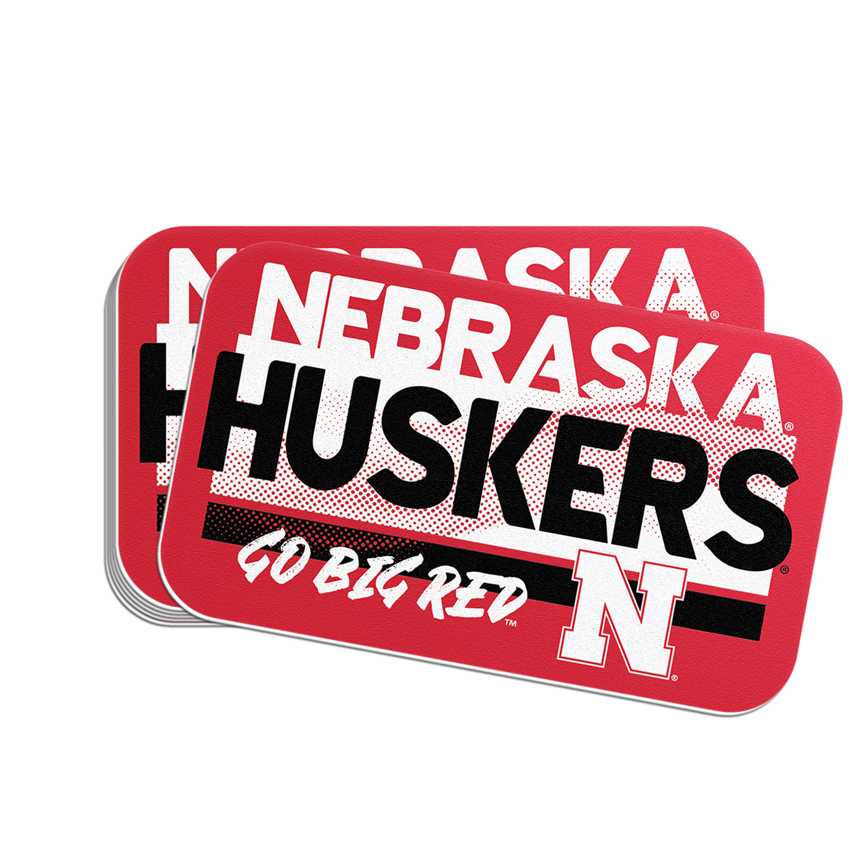 Rugged Distressed Sticker - Large - Nebraska Cornhuskers