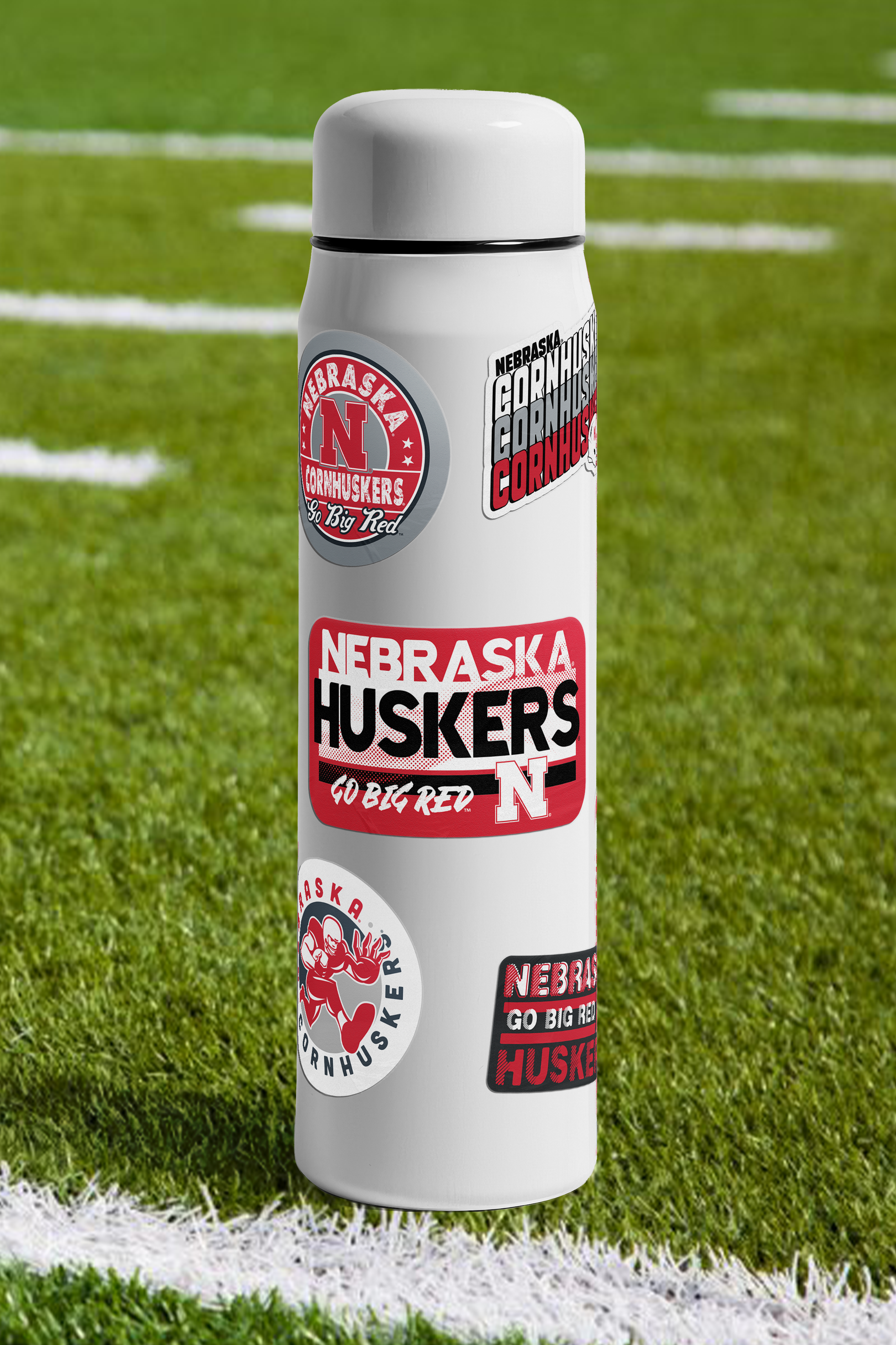 Rugged Distressed Sticker - Large - Nebraska Cornhuskers