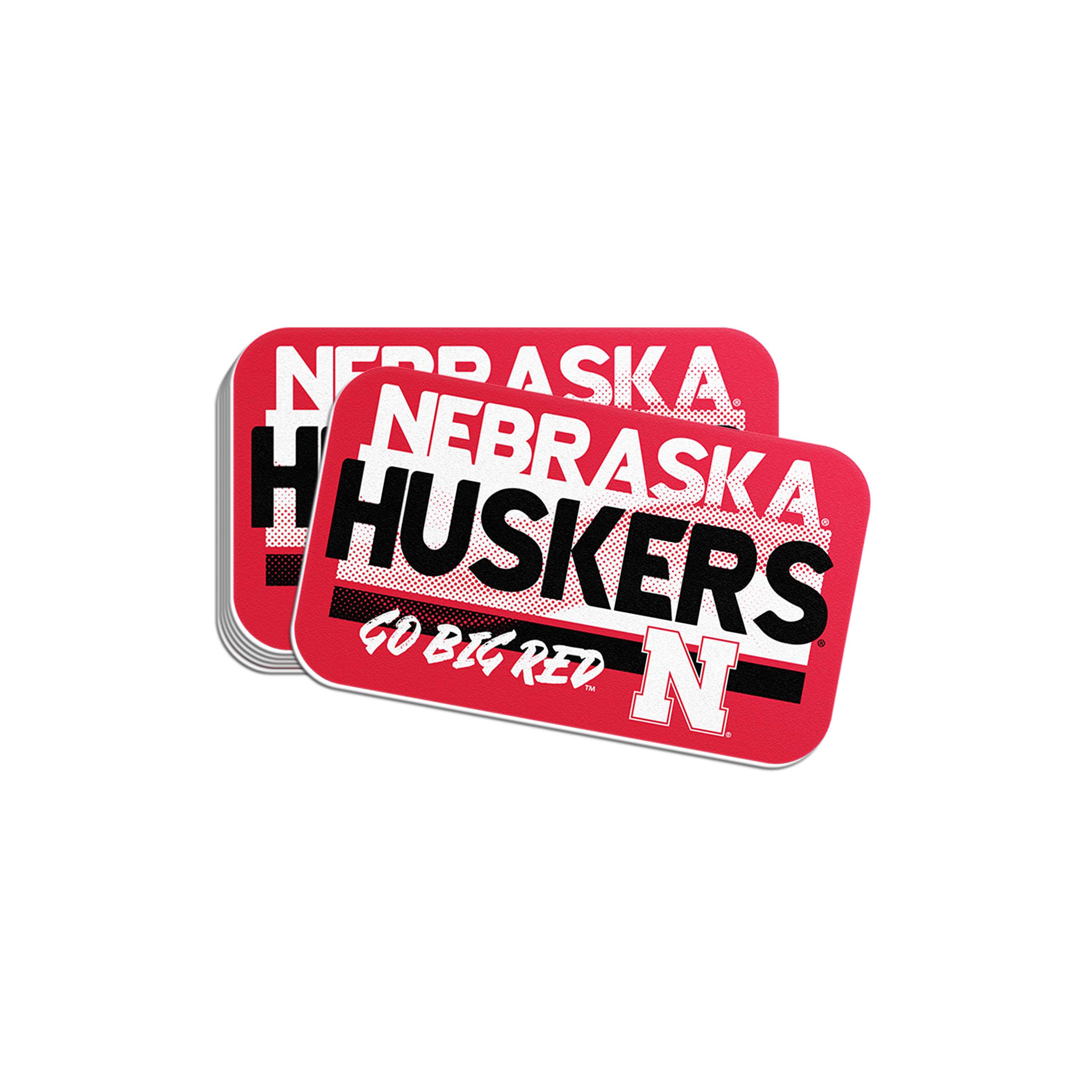 Rugged Distressed Sticker - Medium - Nebraska Cornhuskers