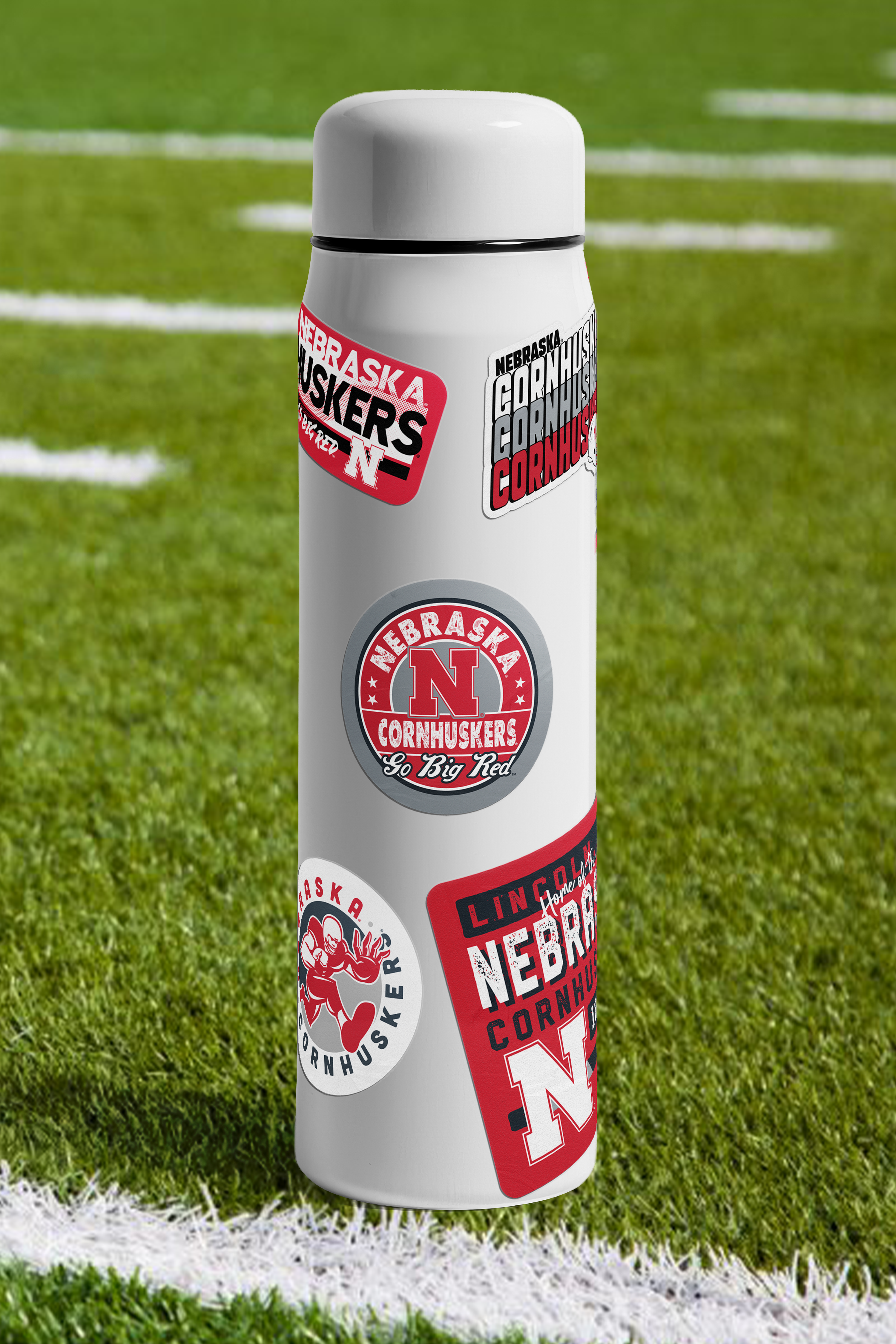 Rugged Grey Stars Western Tactical Sticker - Medium - Nebraska Cornhuskers