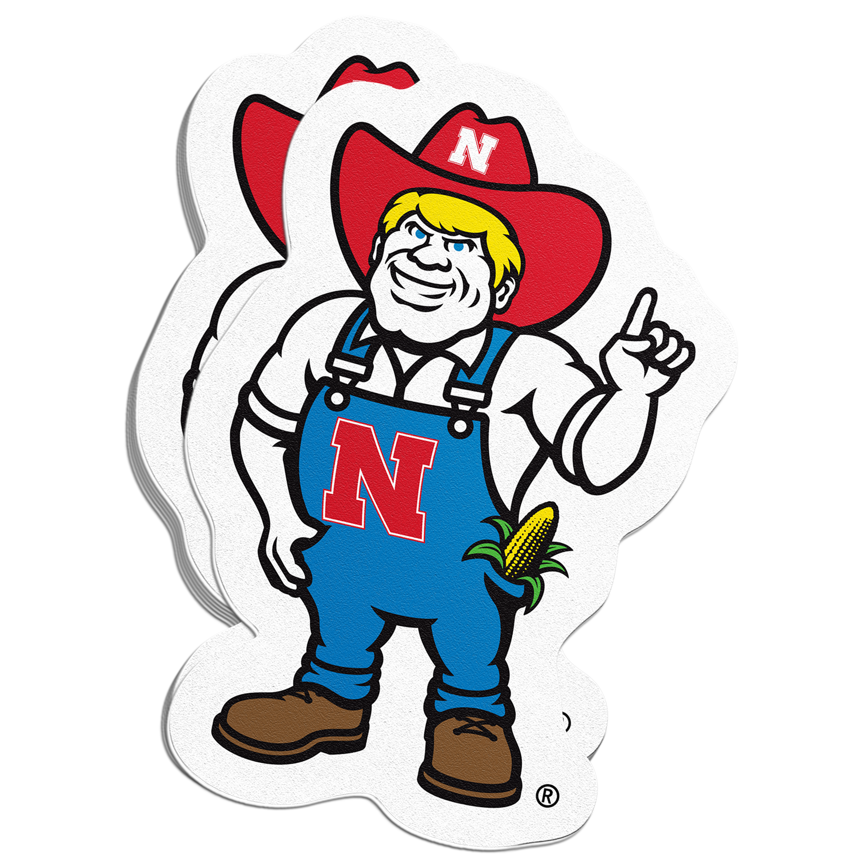 Rugged Herbie Sticker - Large - Nebraska Cornhuskers