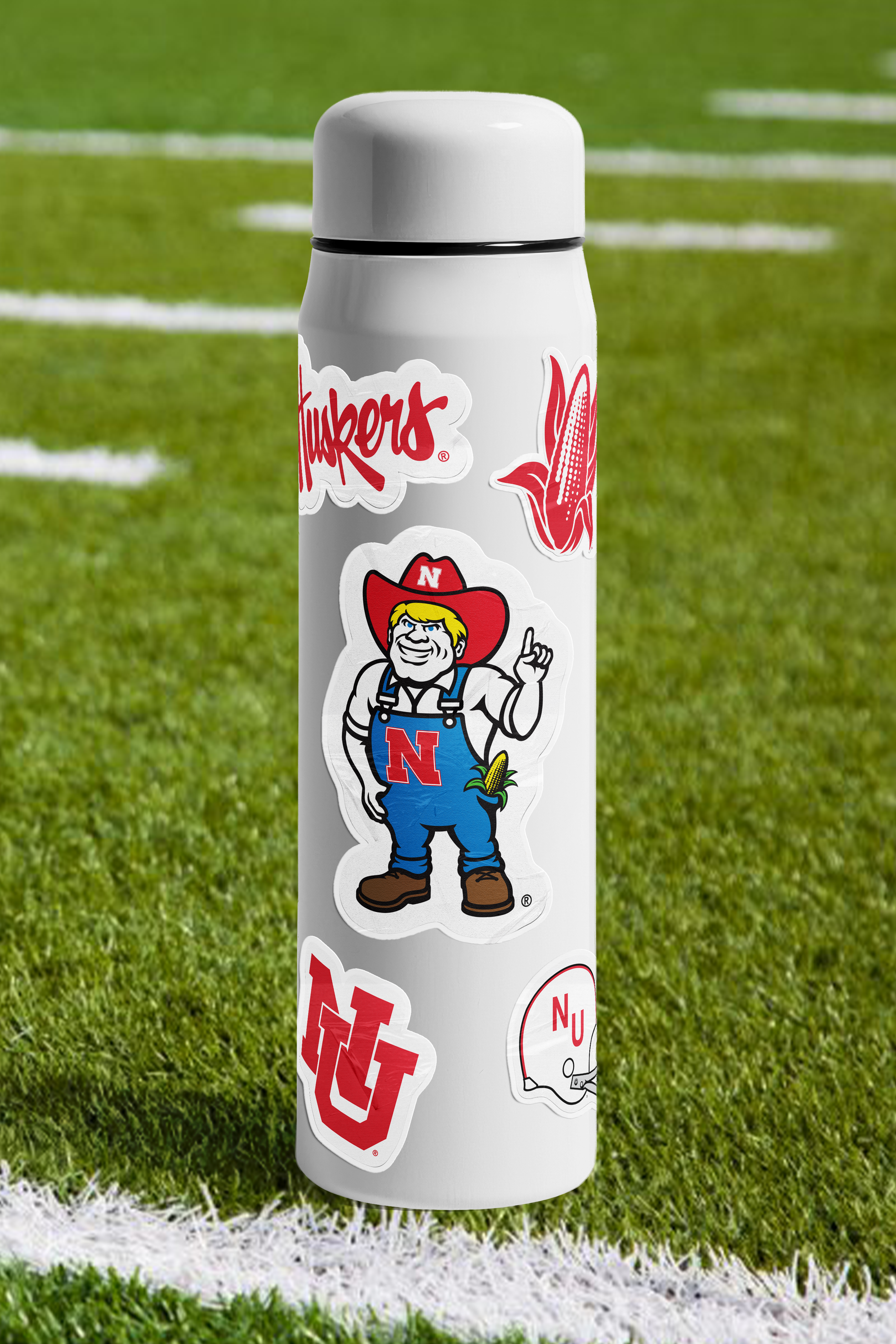 Rugged Herbie Sticker - Large - Nebraska Cornhuskers