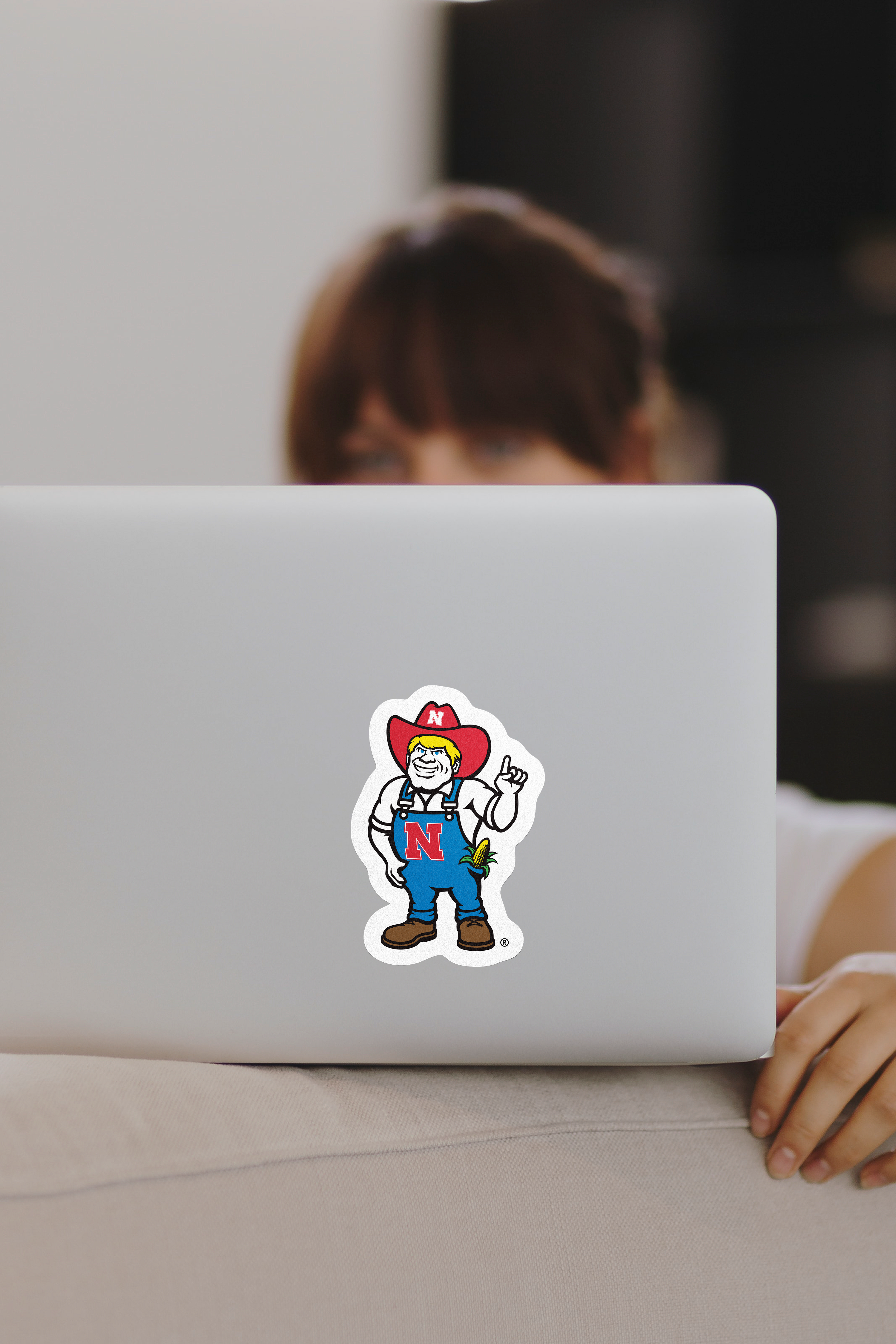 Rugged Herbie Sticker - Medium - Nebraska Cornhuskers