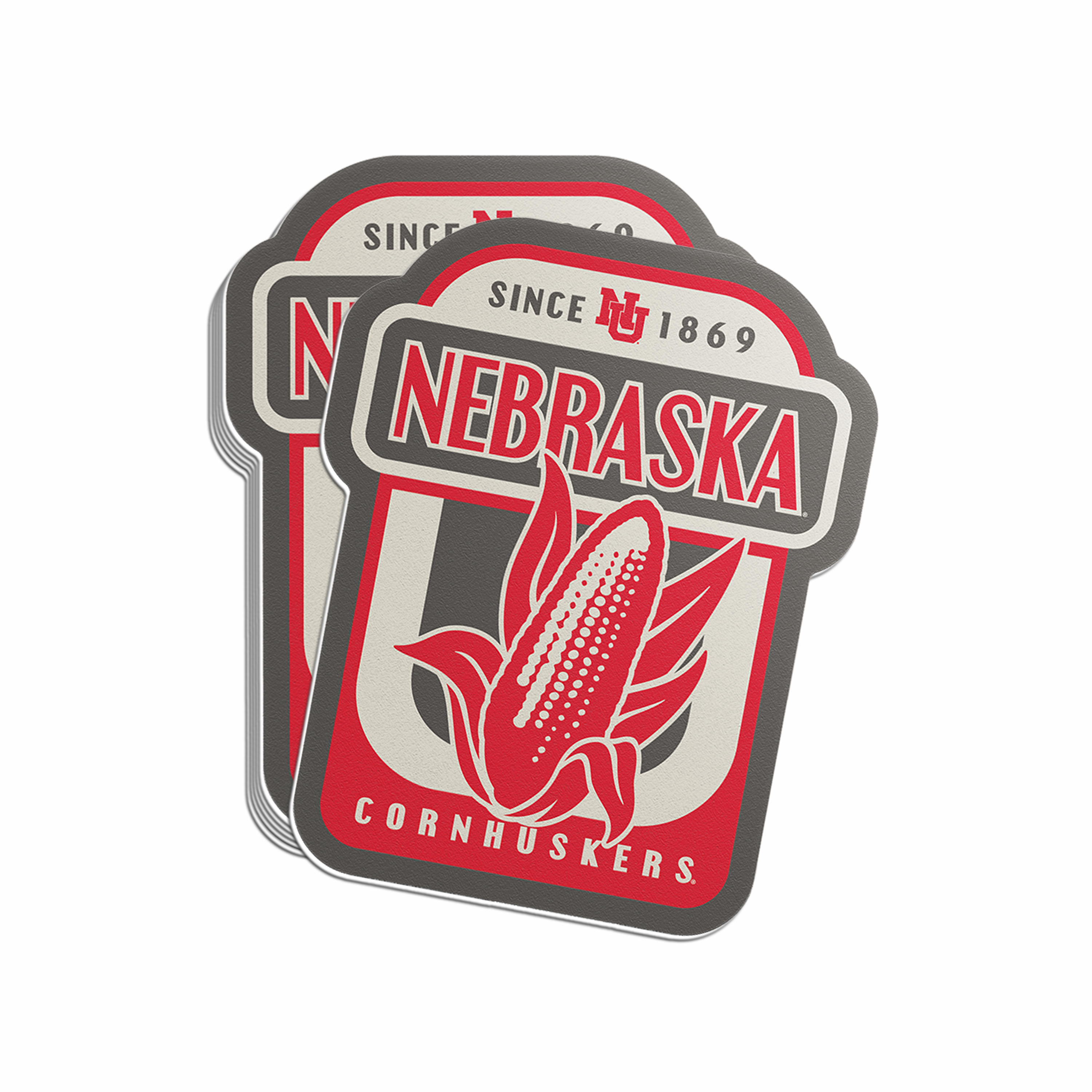 Rugged Inner Circle Badge Sticker - Medium - Nebraska Cornhuskers