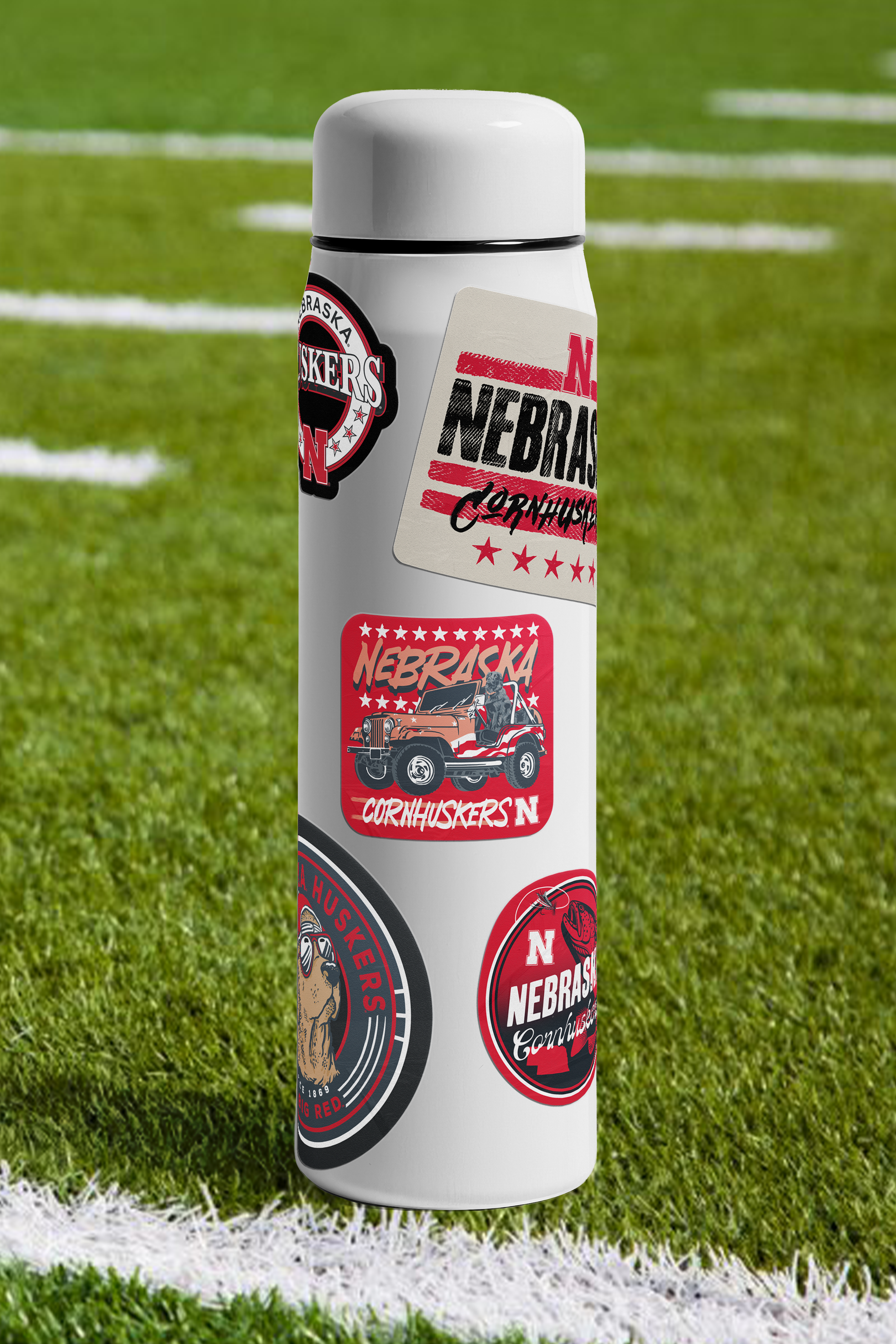 Rugged Jeep Sticker - Medium - Nebraska Cornhuskers