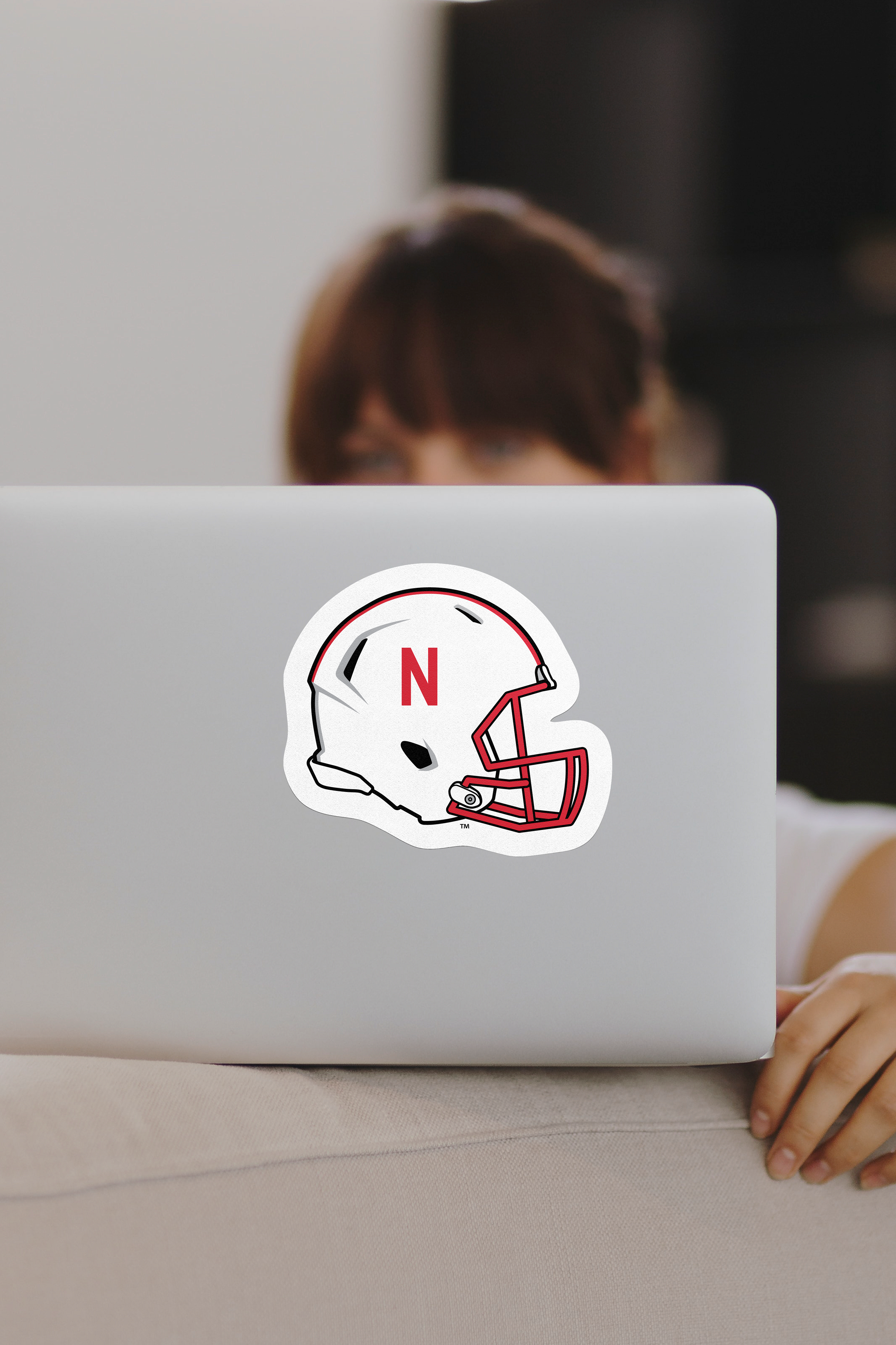 Rugged N Helmet Sticker - Large - Nebraska Cornhuskers