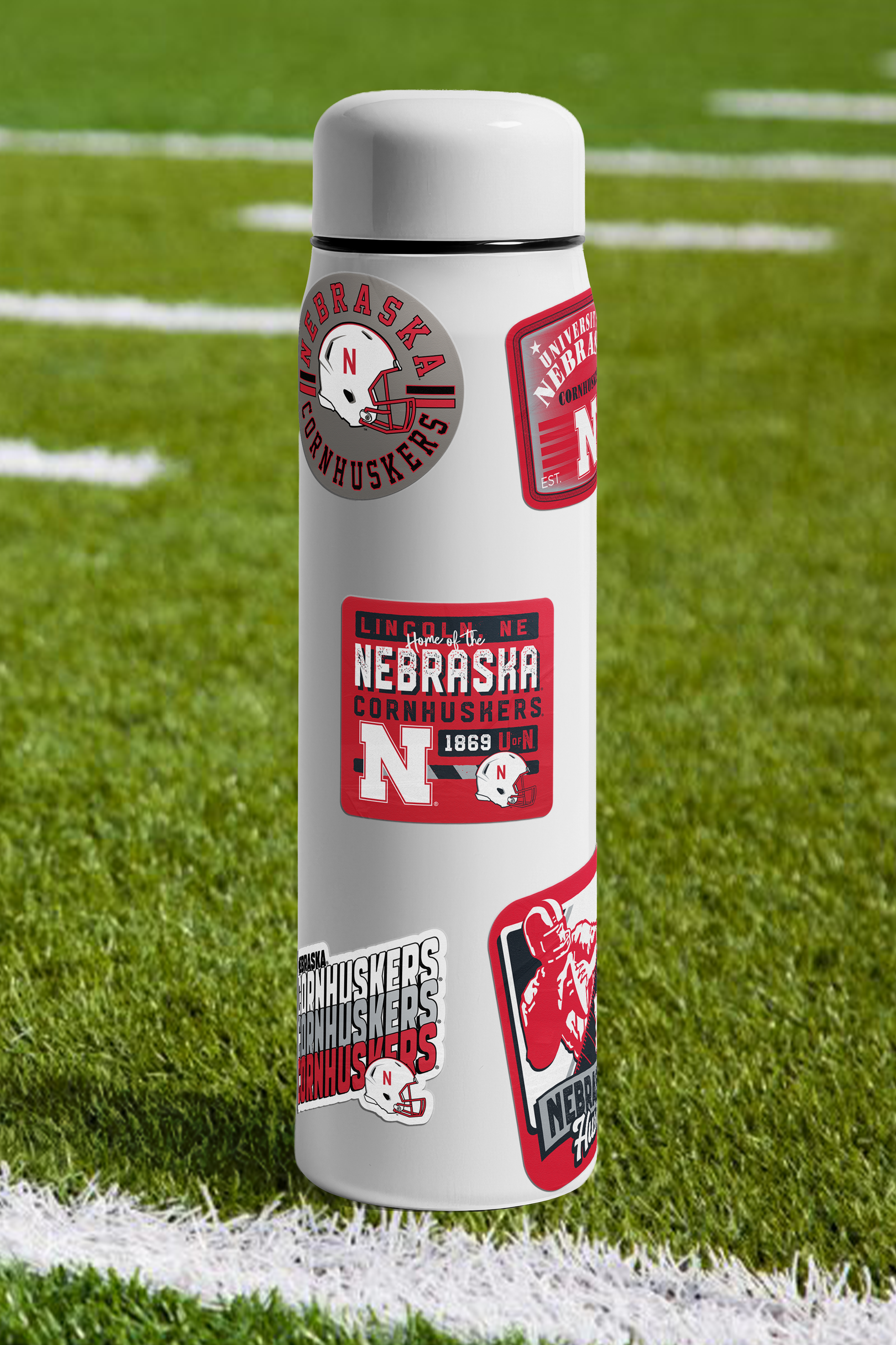 Rugged Patchwork Sticker - Medium - Nebraska Cornhuskers