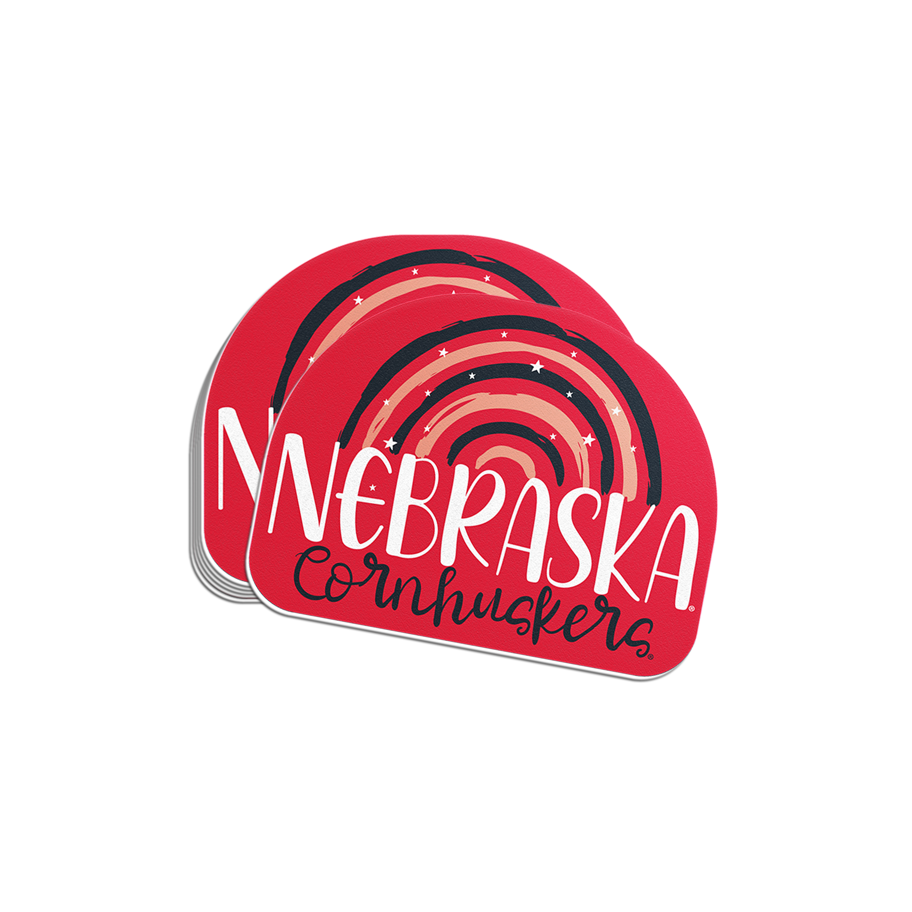 Rugged Rainbow Sticker - Medium - Nebraska Cornhuskers