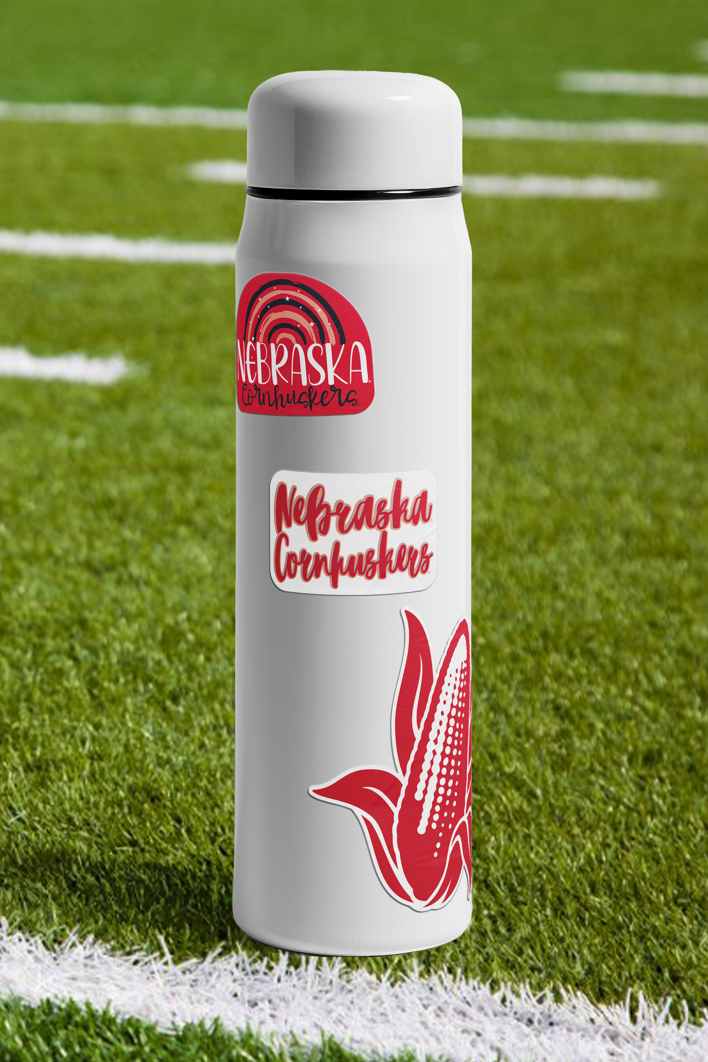 Rugged Script Nebraska Cornhuskers Sticker - Medium - Nebraska Cornhuskers