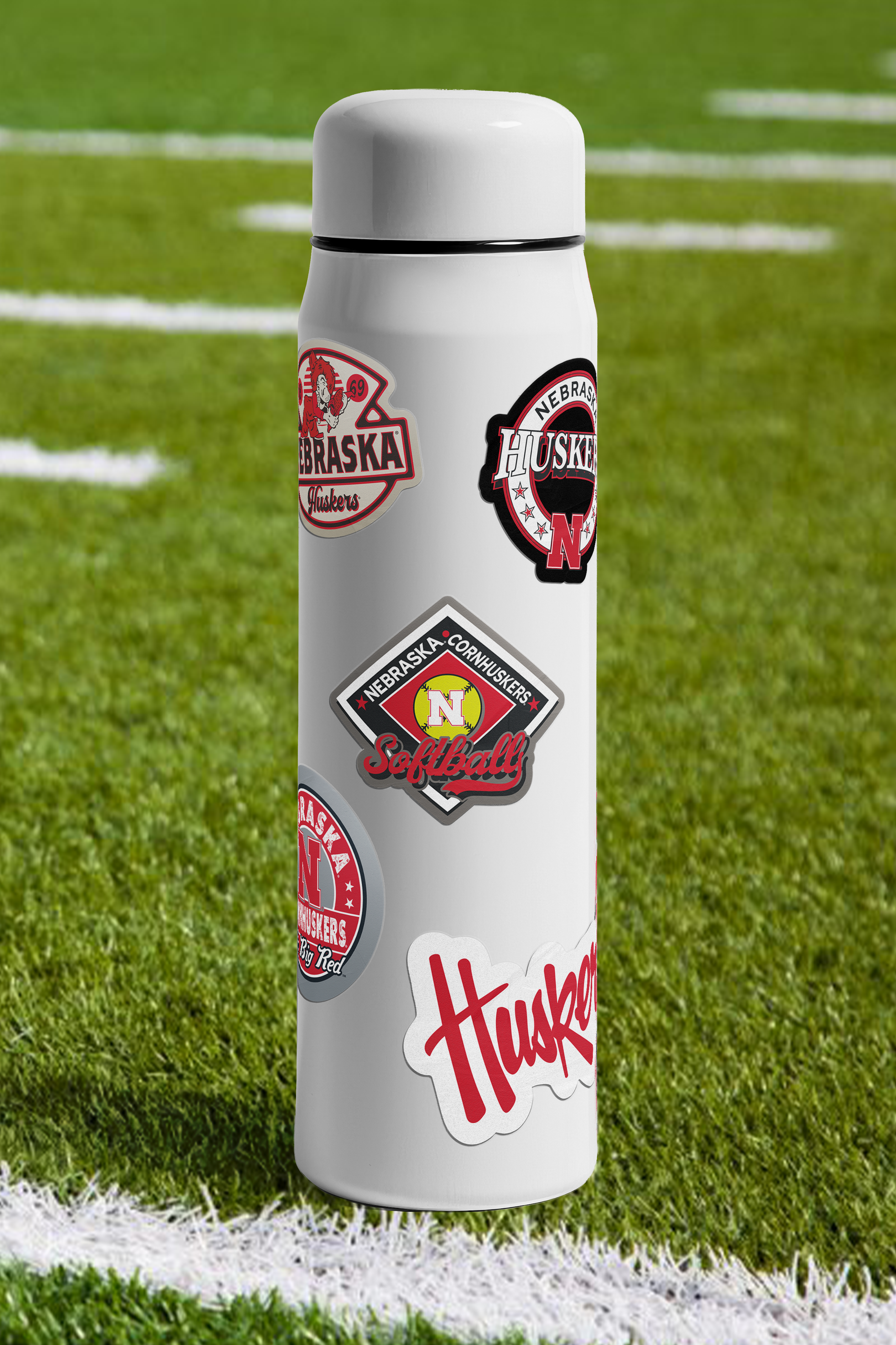 Rugged Softball Diamond Sticker - Medium - Nebraska Cornhuskers