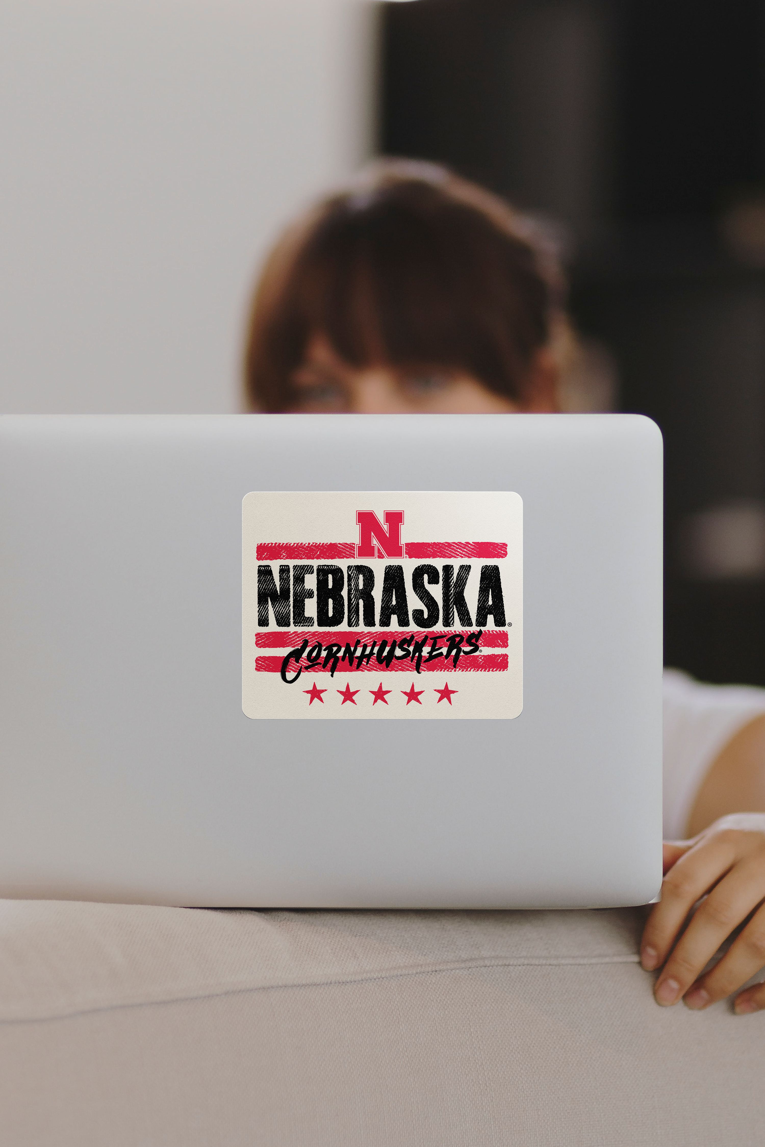 Rugged Tactical Sticker - Large - Nebraska Cornhuskers