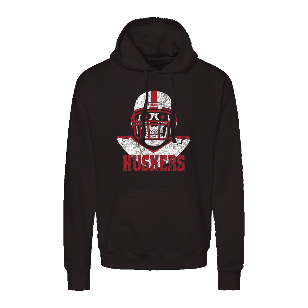 Skull Blackout Hoodie - Nebraska Cornhuskers