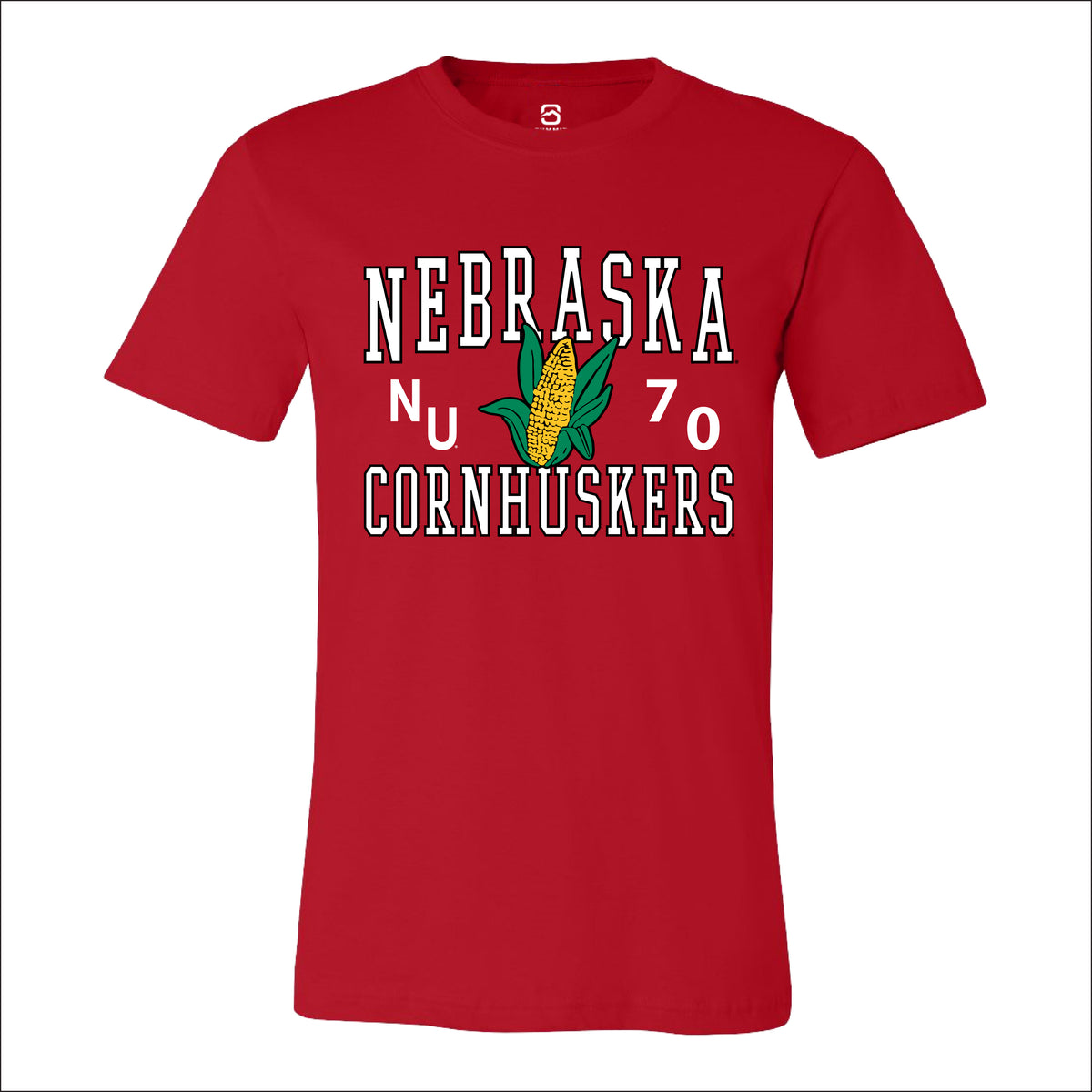 Nebraska Cornhuskers Outline Red Tee - Nebraska Cornhuskers
