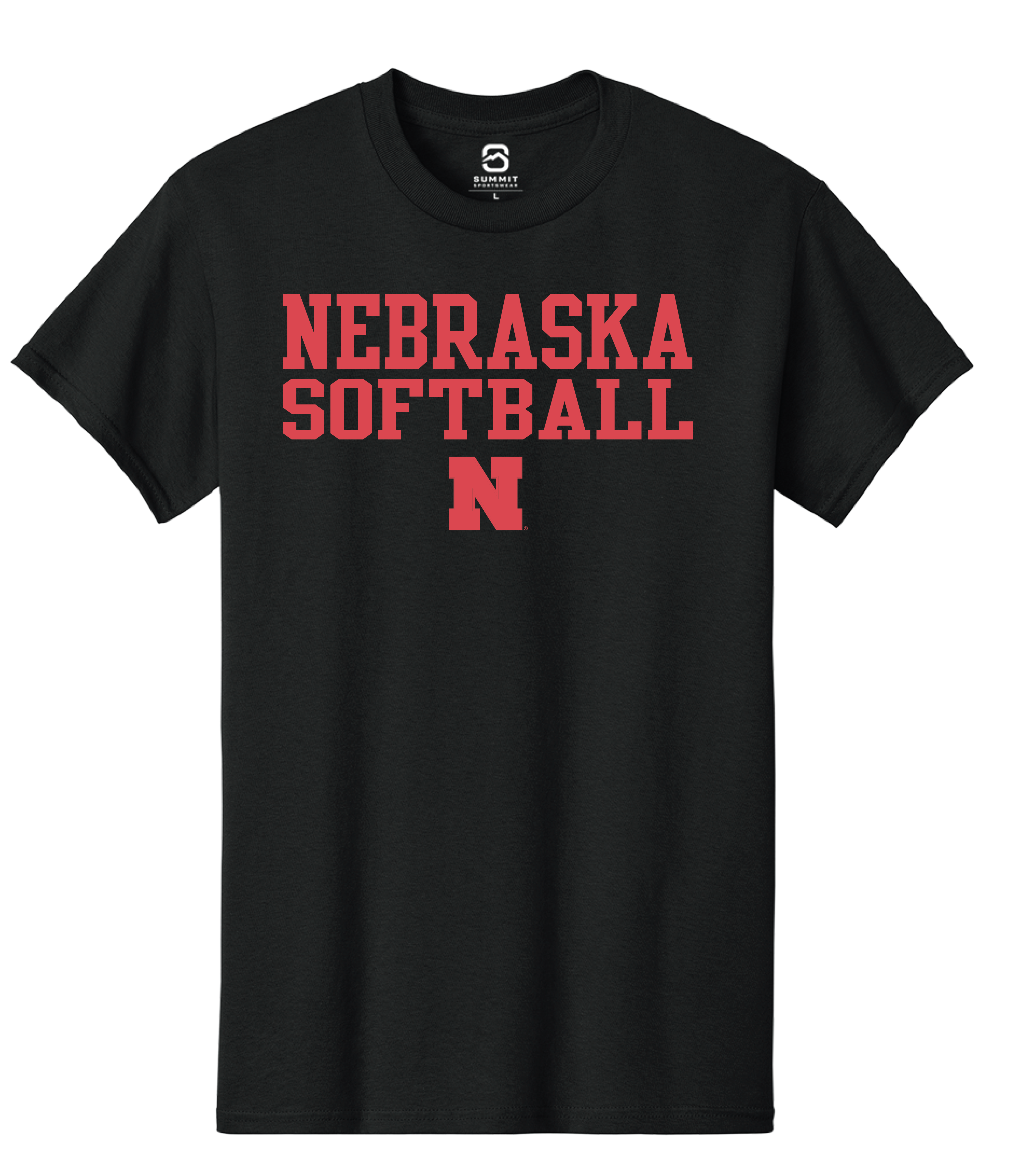 Nebraska Softball Black Short Sleeve Tee - Nebraska Cornhuskers