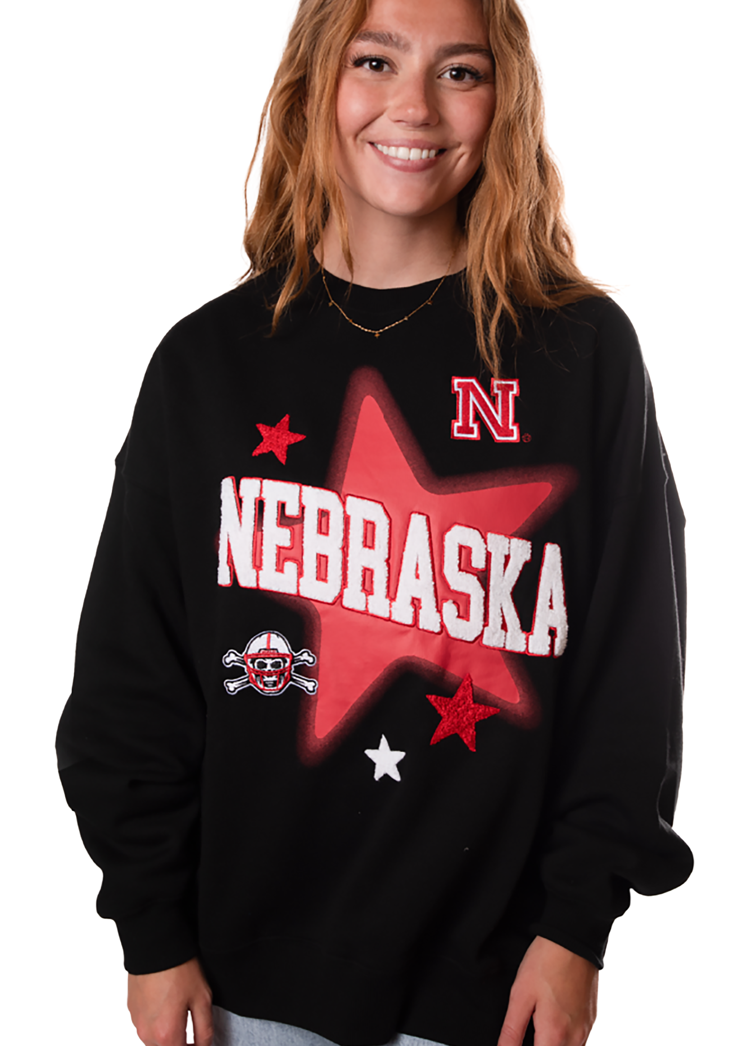 Nebraska Huskers Star Graphic Crew Neck