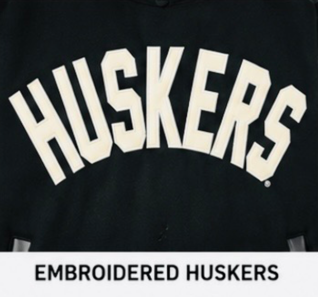 Blackout Varsity Jacket by GIII - Nebraska Cornhuskers