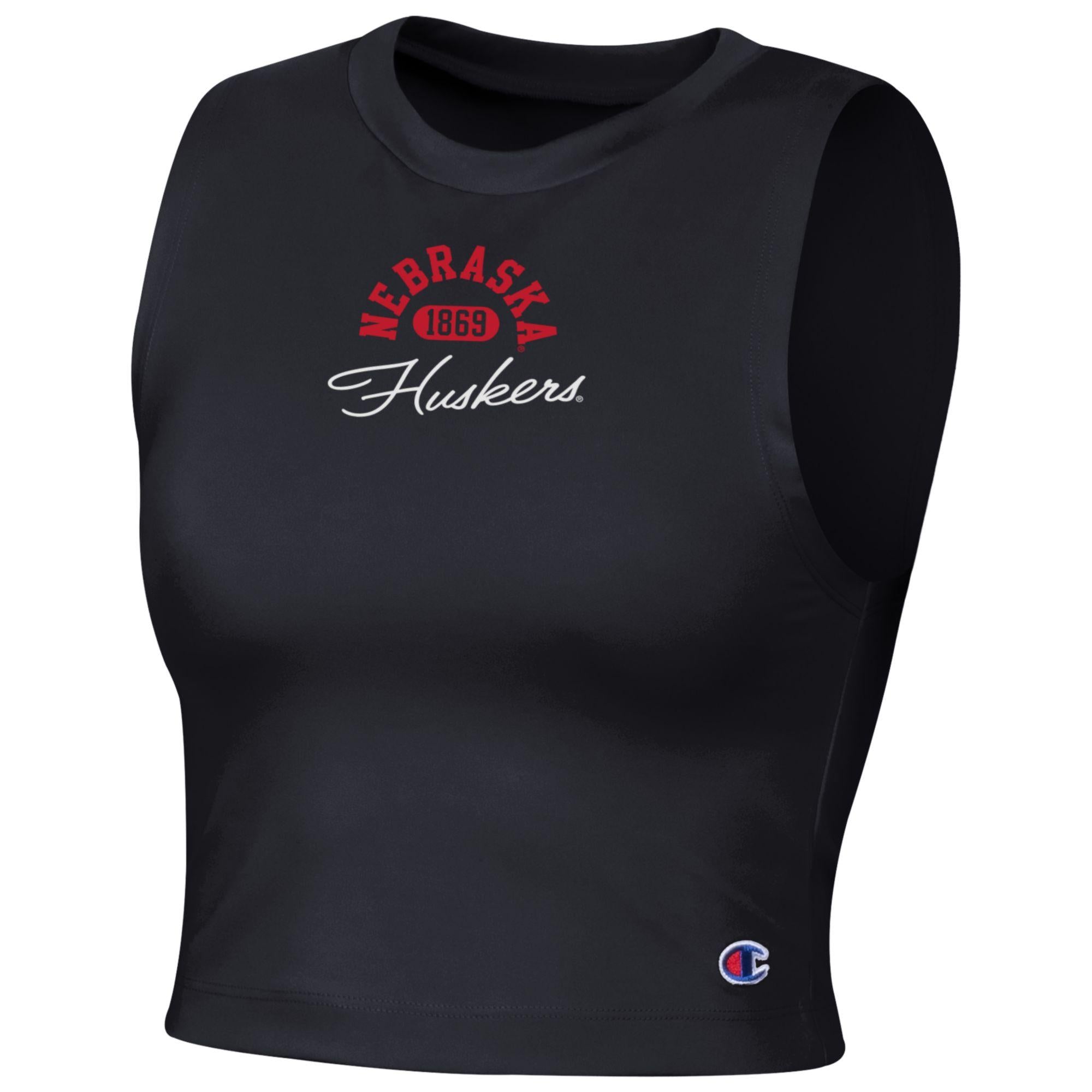 Script Cropped Muscle Tank - Nebraska Cornhuskers