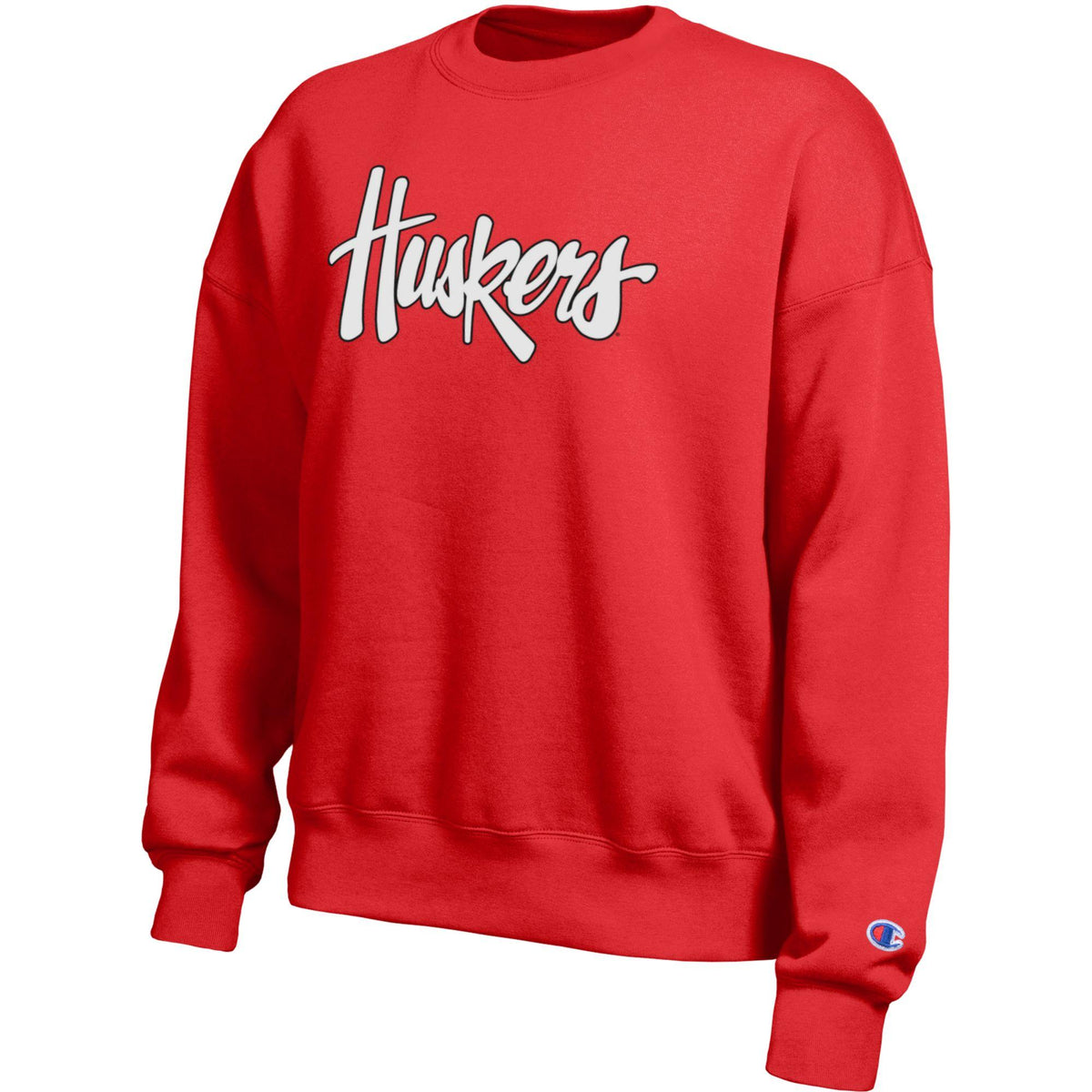 Script Huskers Crewneck in Red - Nebraska Cornhuskers