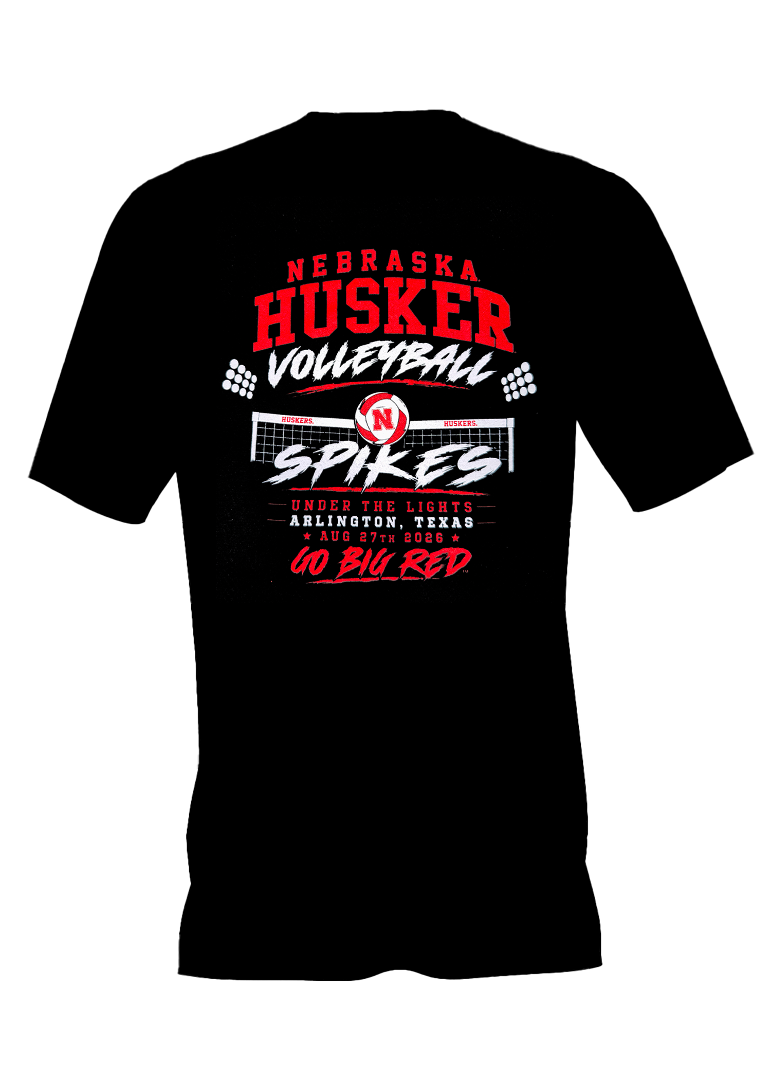 Spikes Under the Lights Nebraska Volleyball Tee