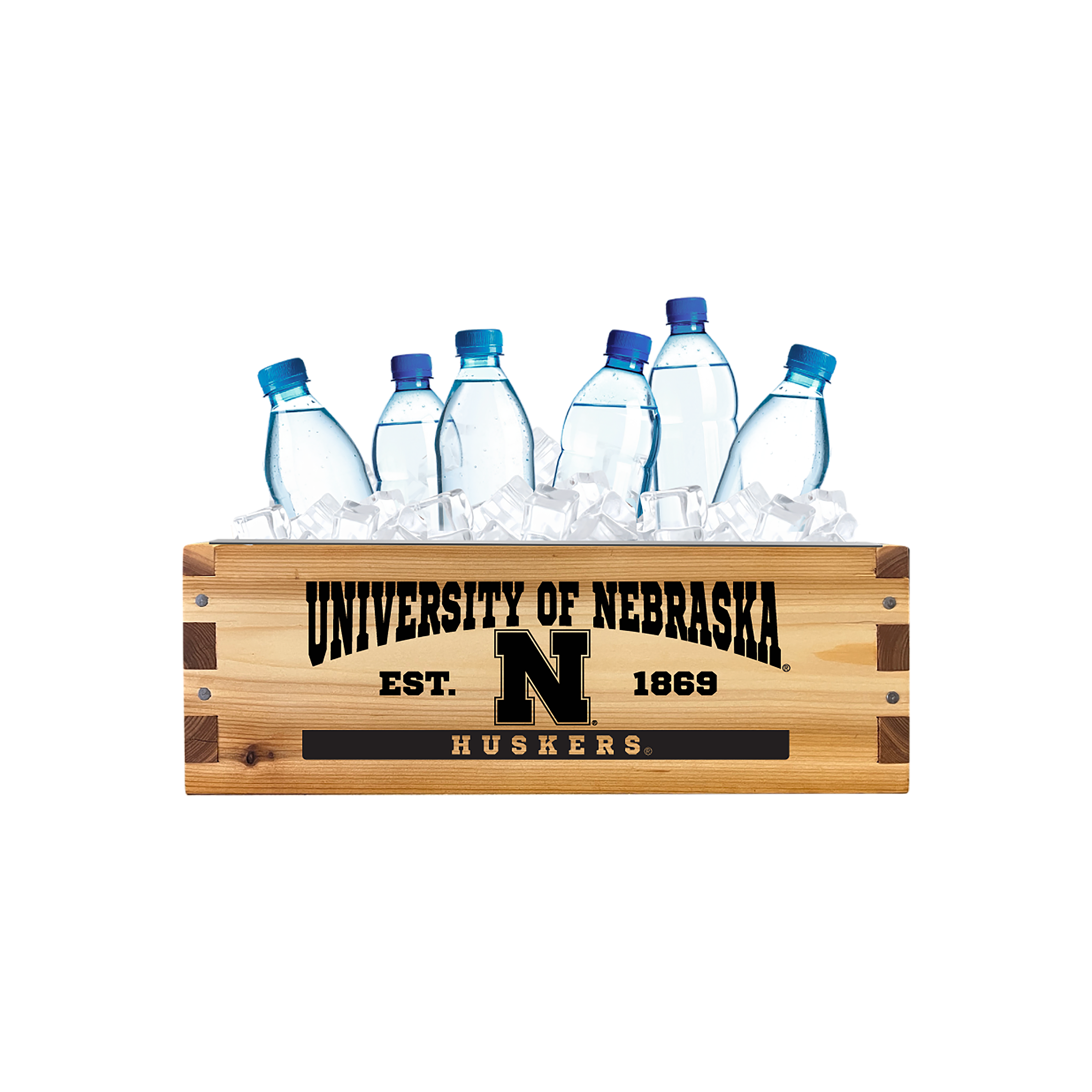 Stainless Steel Lined Wooden Cooler - Nebraska Cornhuskers