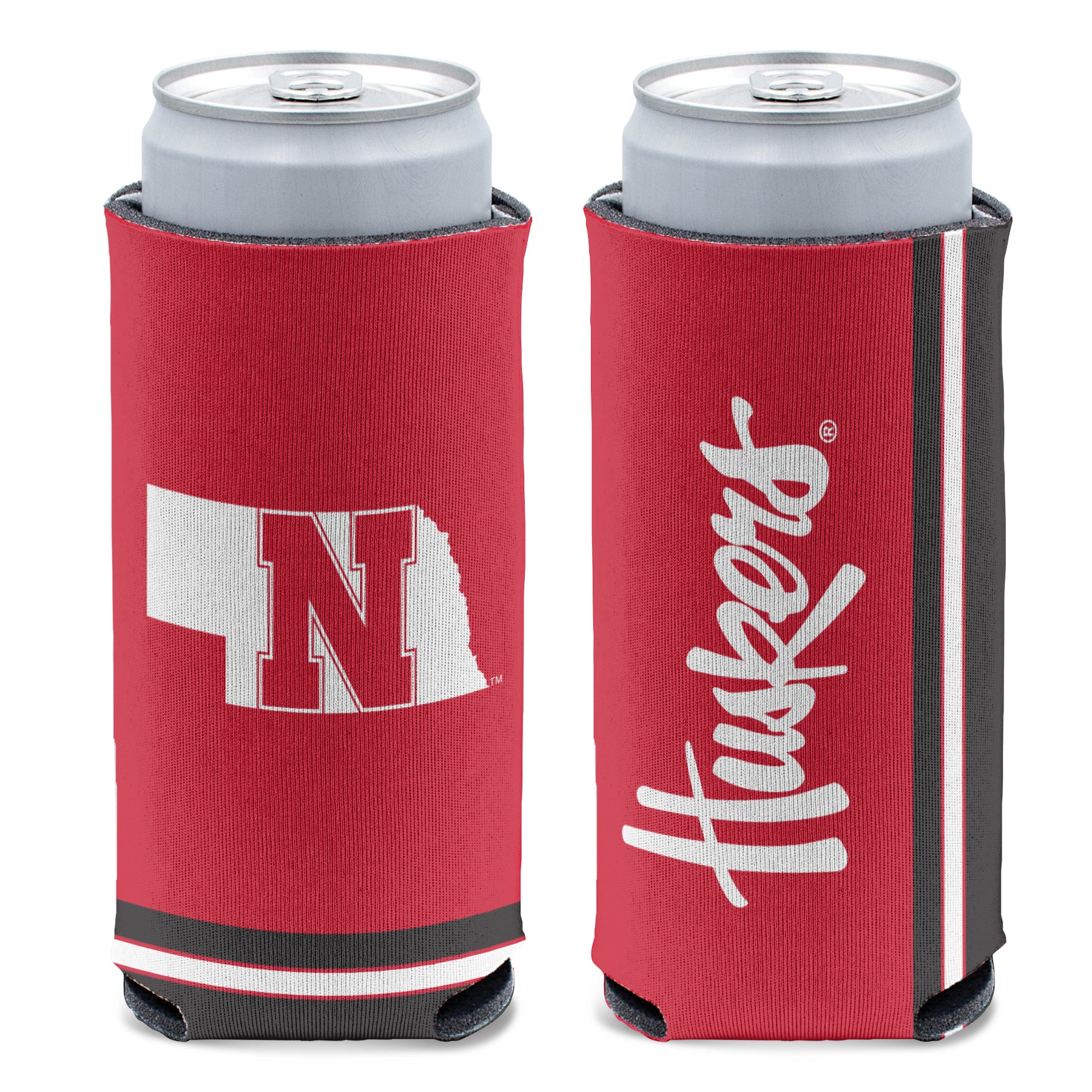 State Huskers 12oz Slim Can Cooler Koozie - Nebraska Cornhuskers