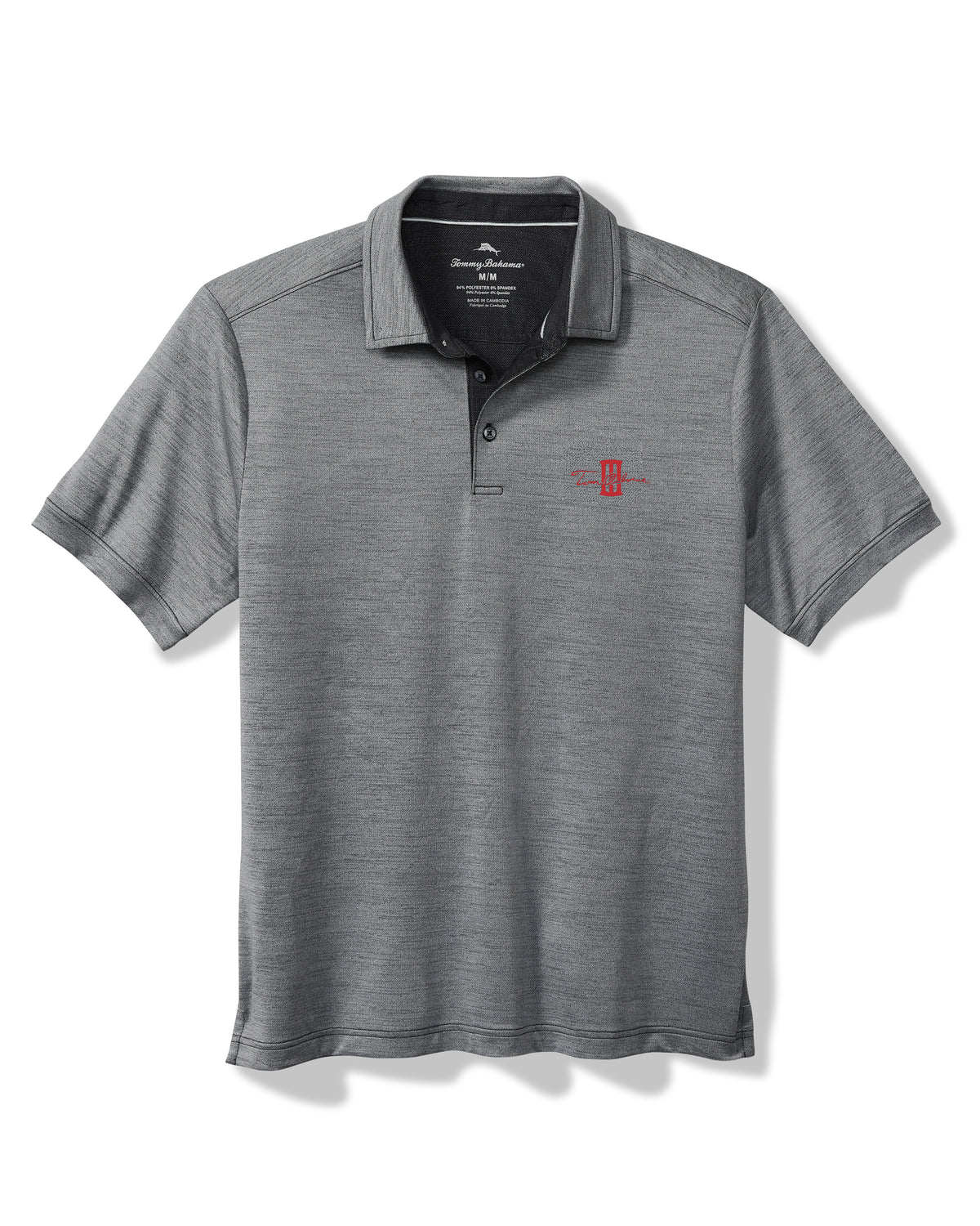 TWO55 Tom Osborne Tommy Bahama Nebraska Huskers Sport San Raphael Polo in Dark Grey