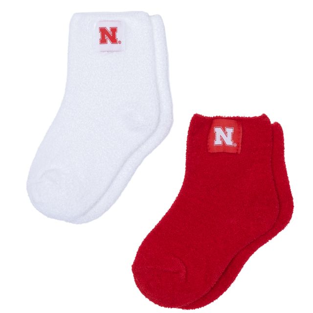 ZooZatZ Two-Pack Baby Socks - Scarlet/White