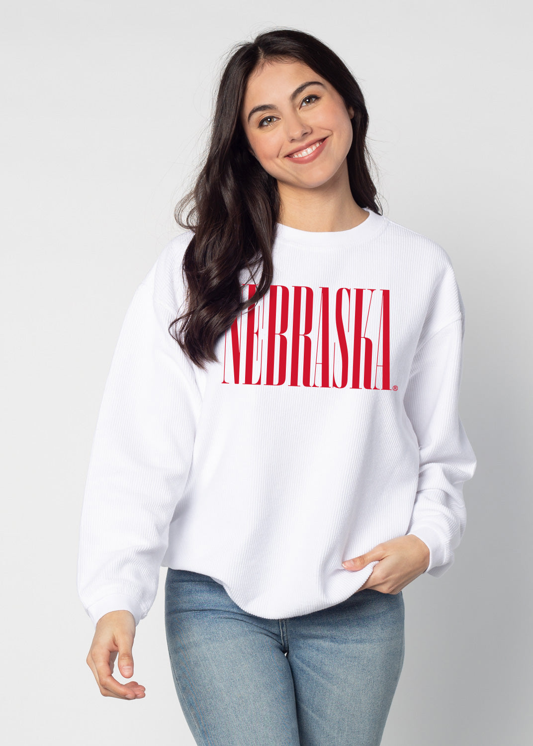 The Original Corded Crew, Classic Nebraska in White - Nebraska Cornhuskers