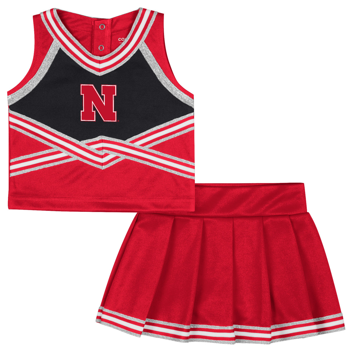 Toddler Lollipop Park Cheer Set in Red and Black - Nebraska Cornhuskers