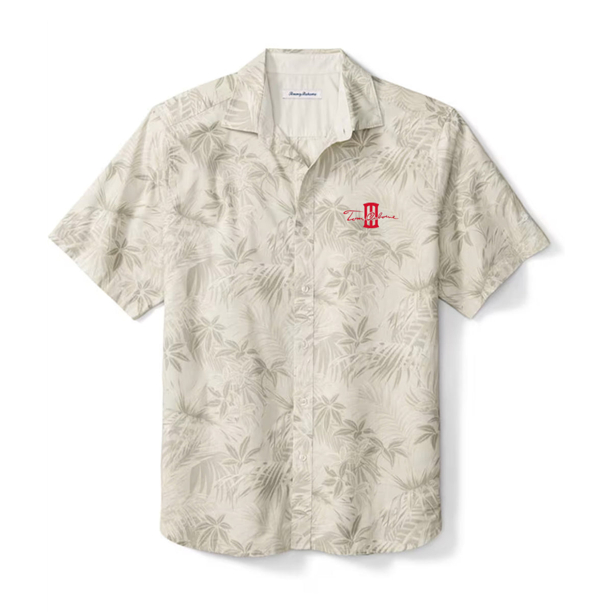 TWO55 Tommy Bahama Nebraska Huskers Sport Reign Forest Fronds Camp Polo in Oatmeal