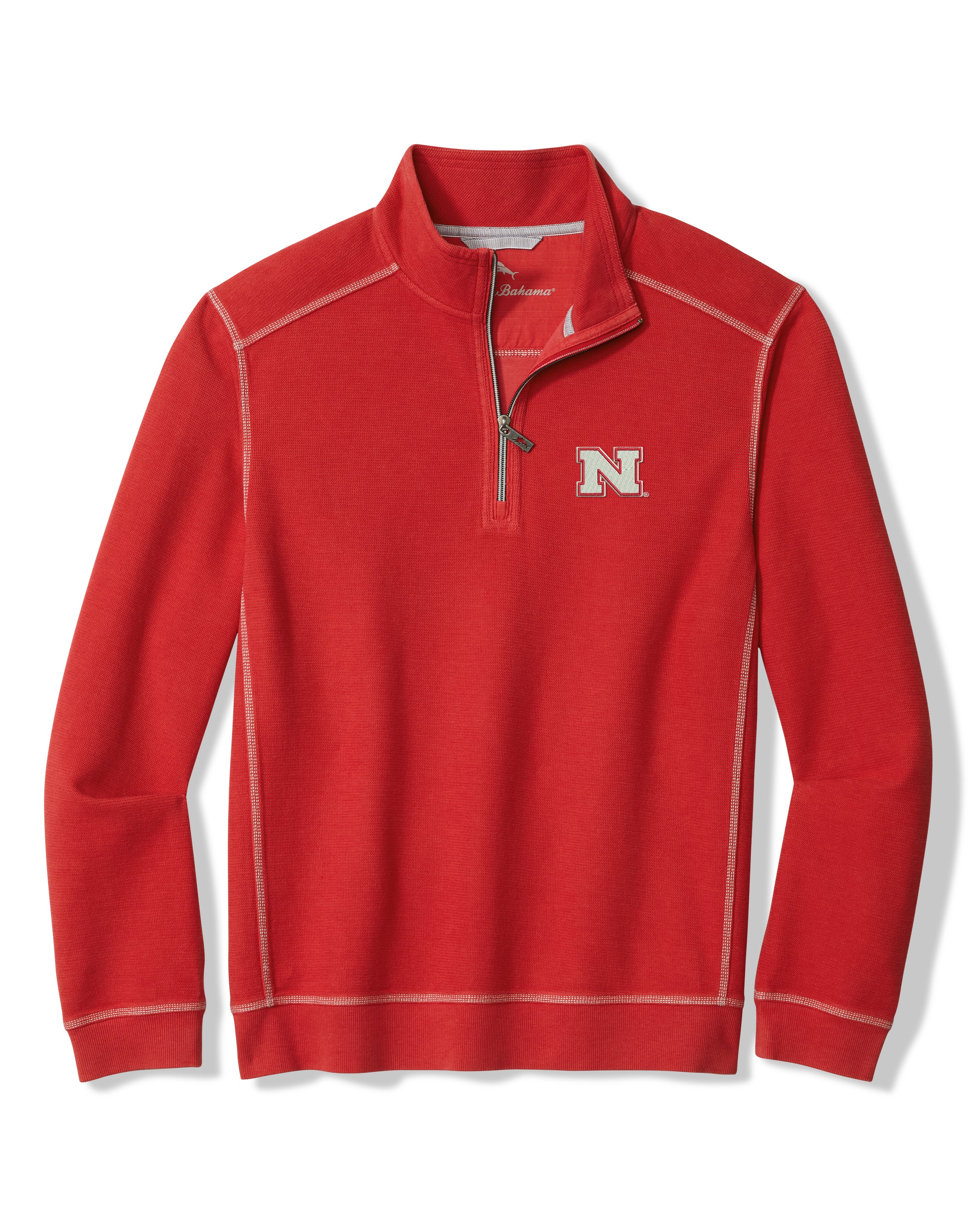 Tommy Bahama Nebraska Huskers Montego Bay Half Zip in Chili Pepper